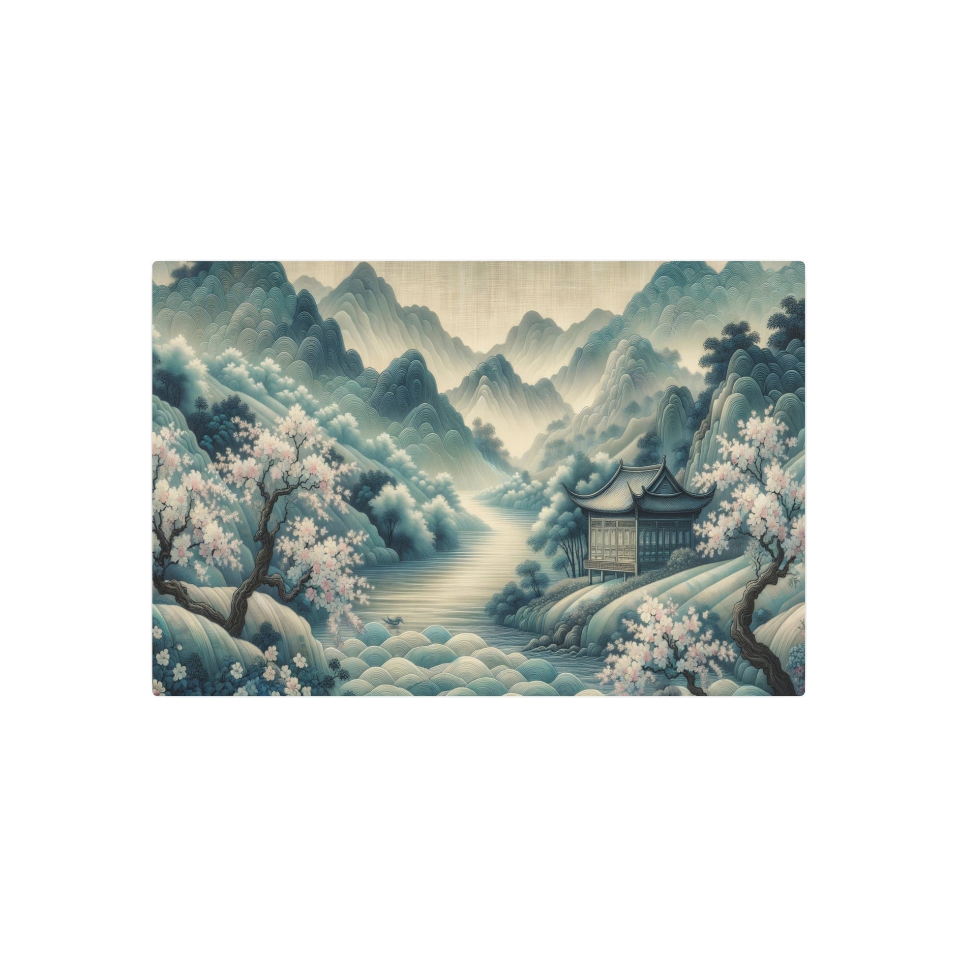 Metal Poster Art | "Traditional Chinese Silk Painting Artwork - Authentic Asian Art Styles in Sub - category of Classic Chinese Silk Illustration" - Metal Poster Art 30″ x 20″ (Horizontal) 0.12''