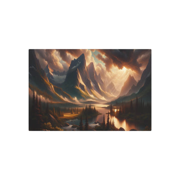 Metal Poster Art | "Romanticism Art Inspired Scenic Landscape - Emotive Western Art Style Showcasing Nature's Power, Dramatic Light & Color Contrasts" - Metal Poster Art 30″ x 20″ (Horizontal) 0.12''