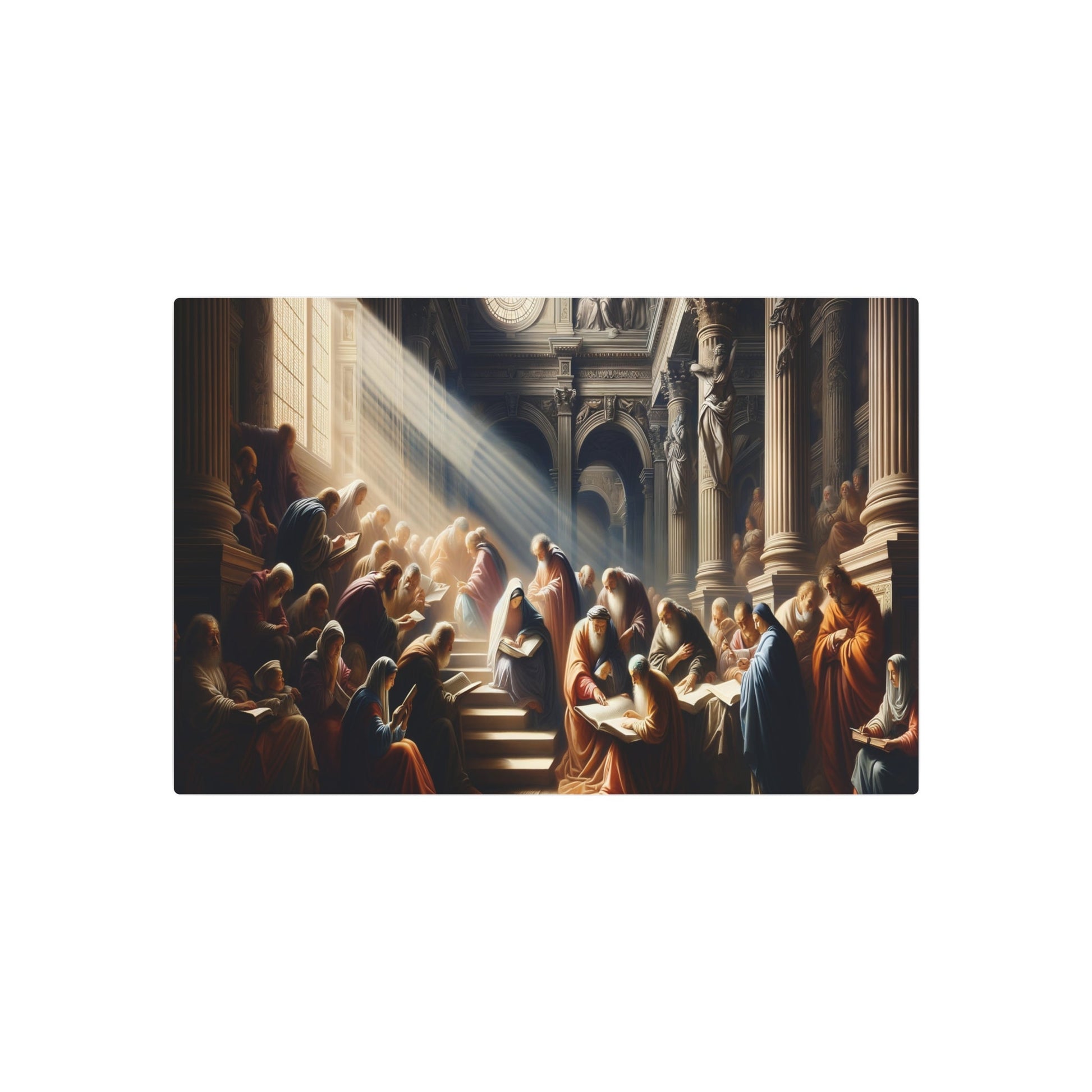 Metal Poster Art | "Renaissance Era Chiaroscuro Artwork - Detailed Human Forms & Religious Imagery in Western Art Styles Collection" - Metal Poster Art 30″ x 20″ (Horizontal) 0.12''