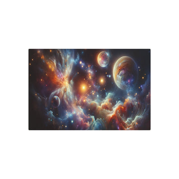 Metal Poster Art | "Modern & Contemporary Digital Art: Vibrant Celestial Bodies - Shining Stars, Glimmering Galaxies, Elaborate Nebulae - Metal Poster Art 30″ x 20″ (Horizontal) 0.12''