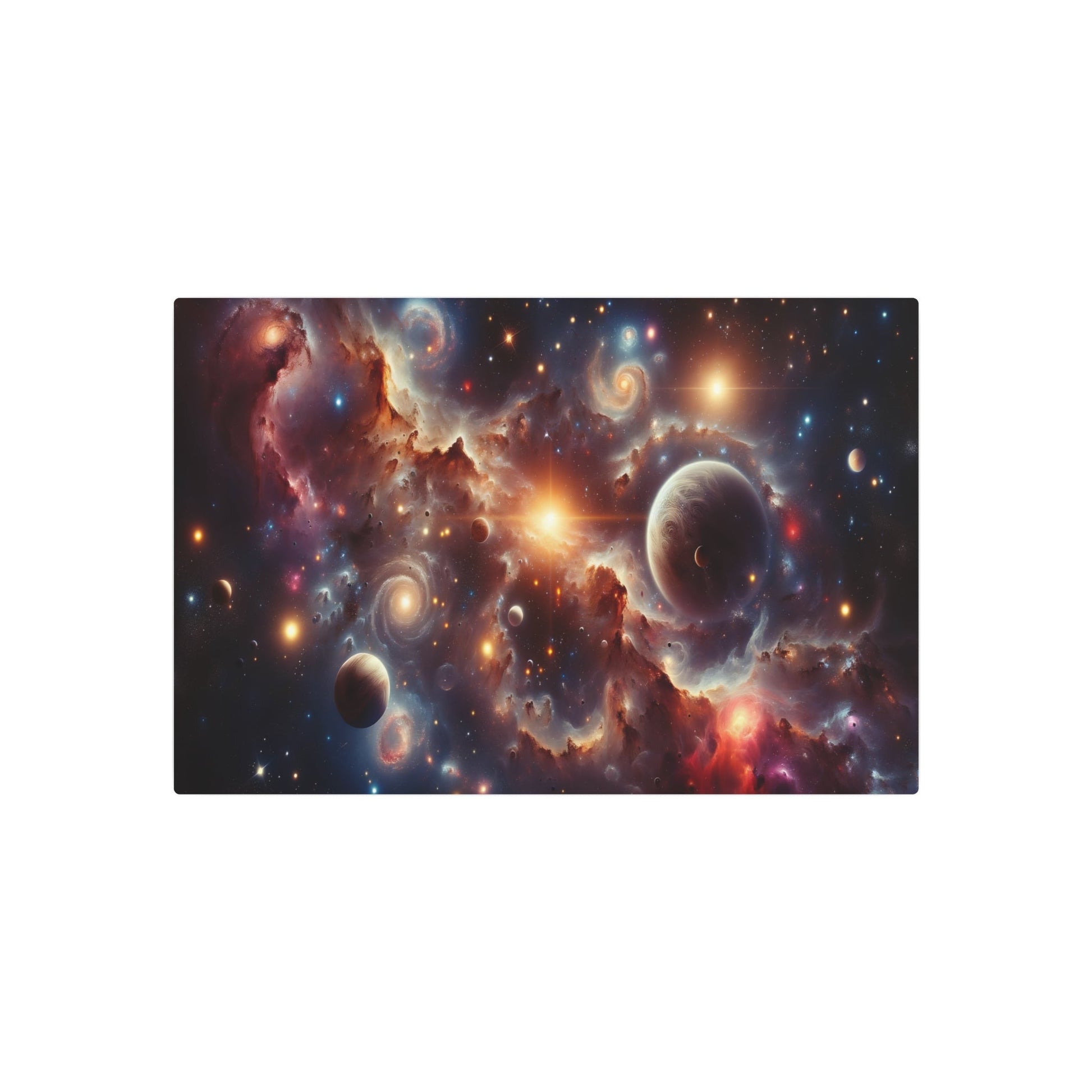 Metal Poster Art | "Realistic Celestial Body Artwork in Western Realism Style - Detailed Depiction of Stars, Planets & Galaxies" - Metal Poster Art 30″ x 20″ (Horizontal) 0.12''