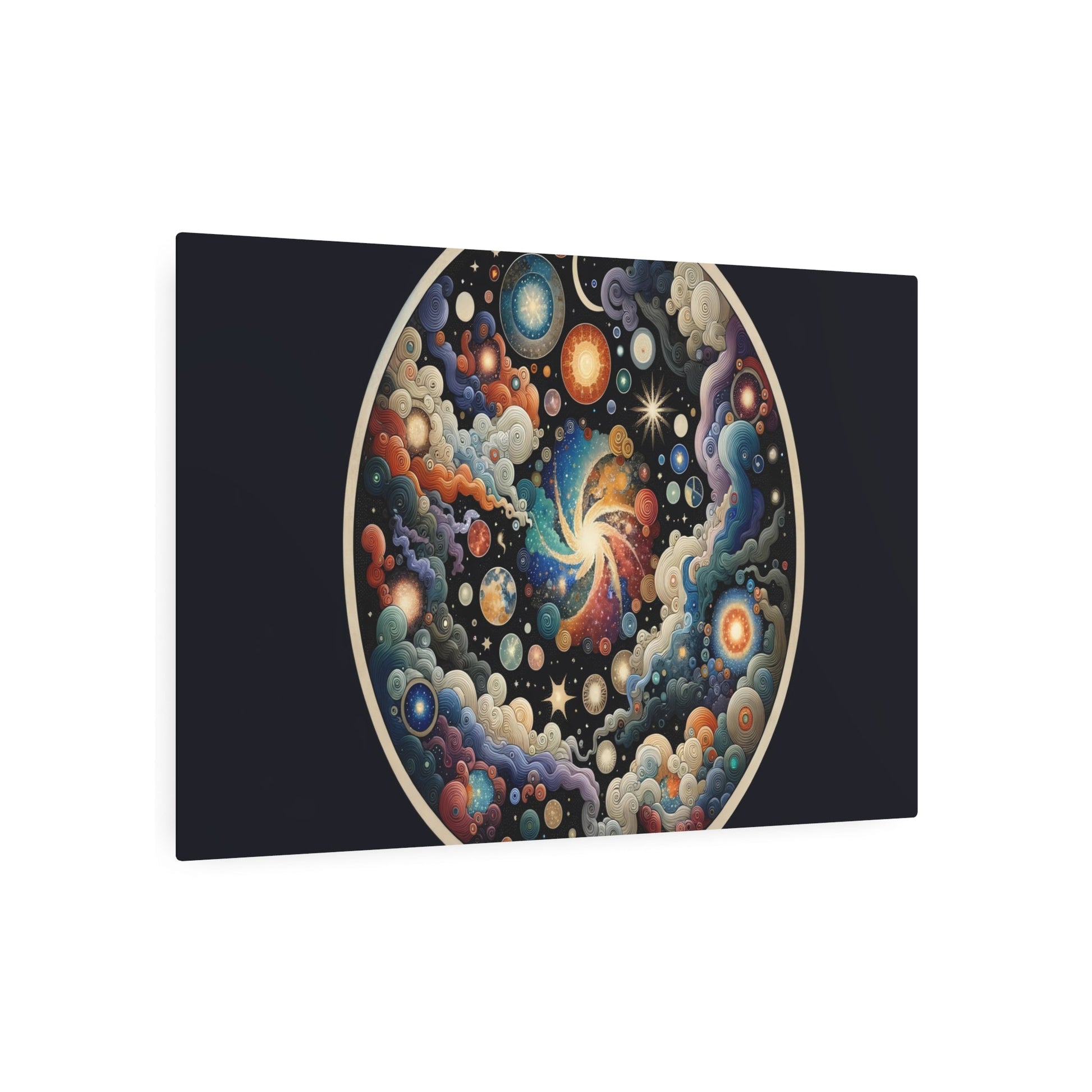 Metal Poster Art | "Joseon Dynasty - Inspired Korean Artwork: Celestial Bodies and Cosmos in Traditional Asian Art Styles" - Metal Poster Art 36″ x 24″ (Horizontal) 0.12''