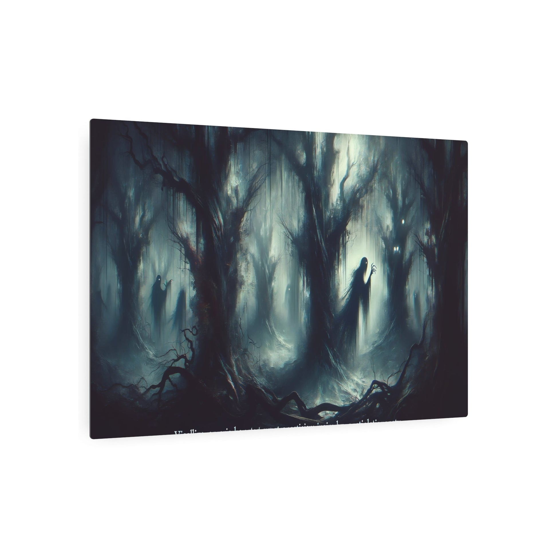 Metal Poster Art | "Abstract Expressionism Art - Modern Contemporary Spooky Haunted Forest Scene" - Metal Poster Art 36″ x 24″ (Horizontal) 0.12''