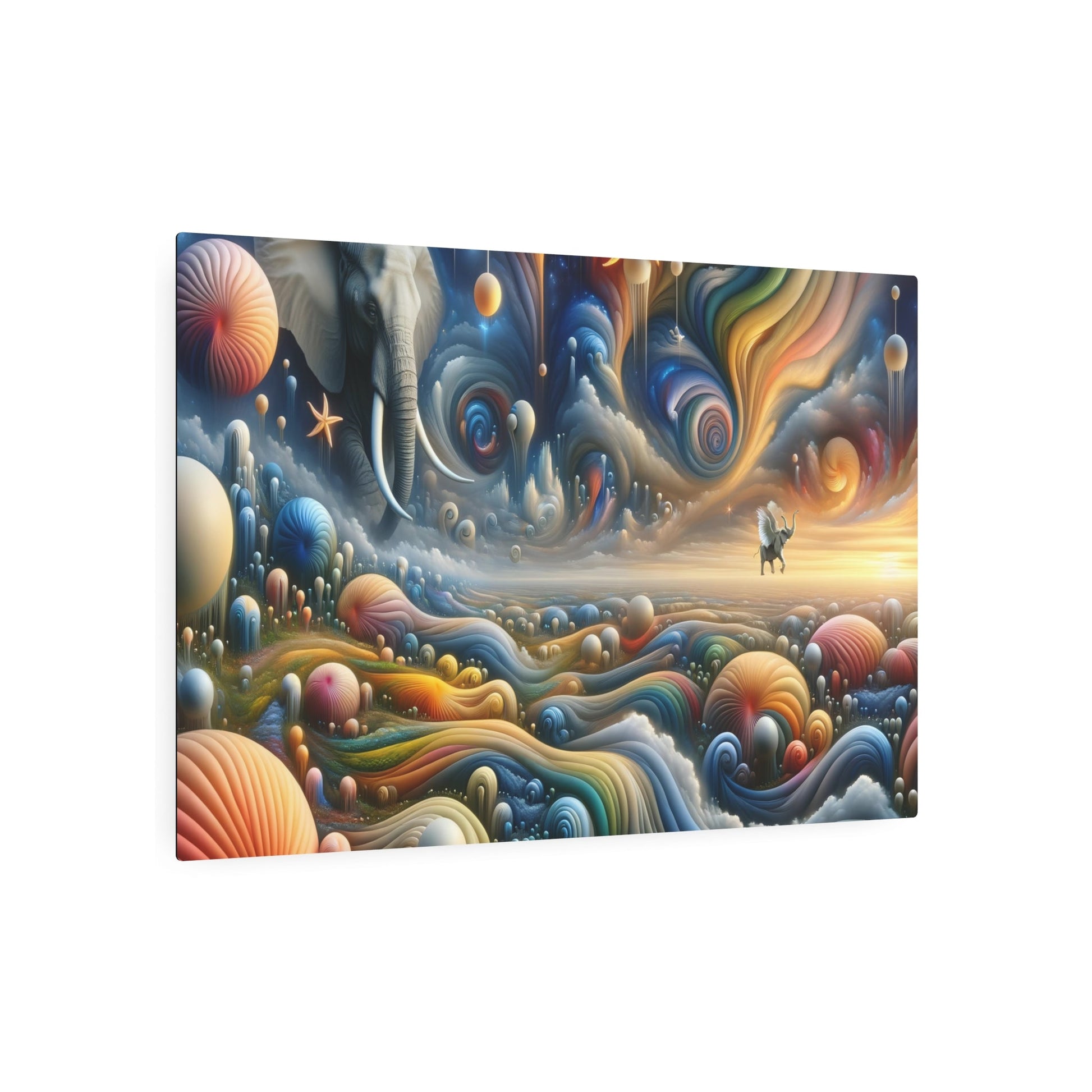 Metal Poster Art | "Surrealism Art - Dreamlike Inspiration Modern Contemporary Illustration with Unexpected Juxtapositions and Abstract Forms" - Metal Poster Art 36″ x 24″ (Horizontal) 0.12''