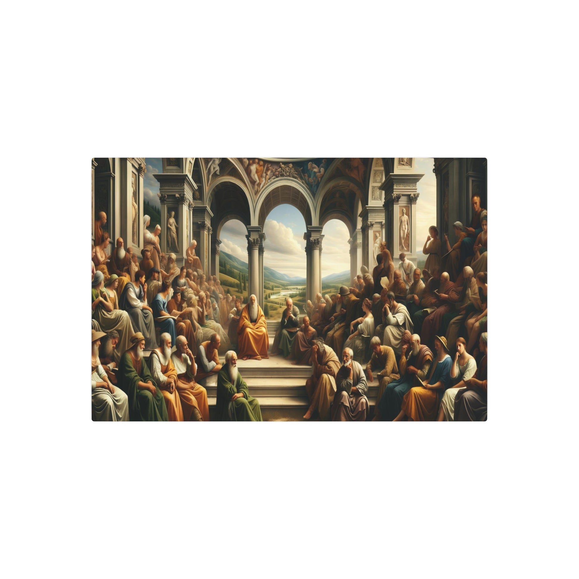 Metal Poster Art | "Renaissance Art Style Features: Realistic Human Figures, Linear Perspective & Naturalistic Light in Western Art Styles - Including Lush Landscapes - Metal Poster Art 36″ x 24″ (Horizontal) 0.12''