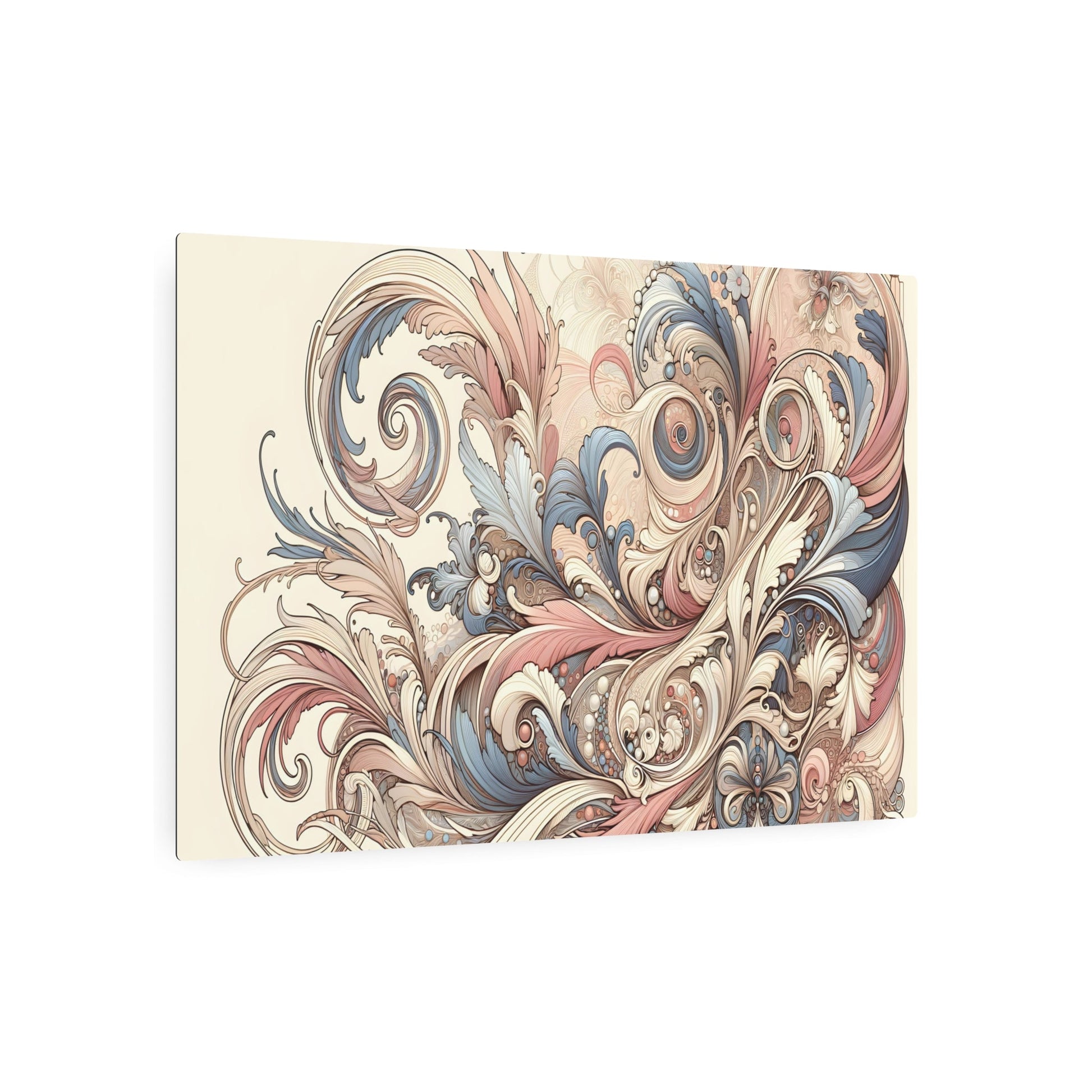 Metal Poster Art | "Art Nouveau Western Style Artwork - Intricate Curvilinear Design with Rich Pastel Colors, Romantic Dreamy Atmosphere - Late 19 - Metal Poster Art 36″ x 24″ (Horizontal) 0.12''