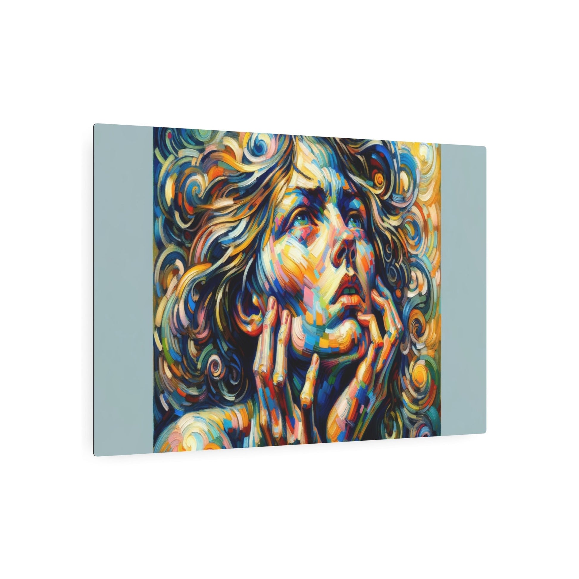 Metal Poster Art | "Expressionist Art Image Inspired by Edvard Munch and Wassily Kandinsky - Western Art Styles, Expressionism Category" - Metal Poster Art 36″ x 24″ (Horizontal) 0.12''