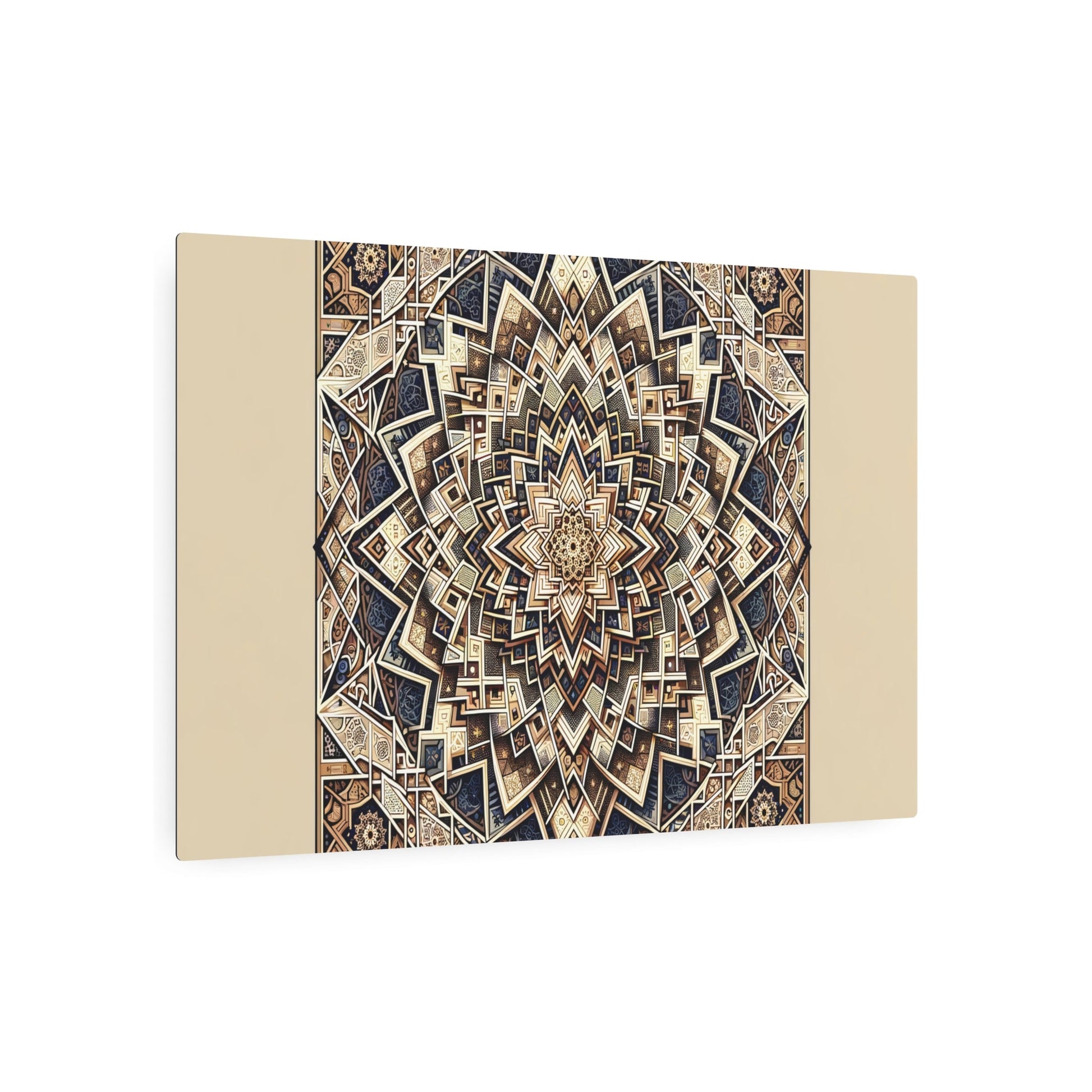 Metal Poster Art | "Intricate Islamic Geometric Patterns Artwork: Symmetrical Design in Non - Western & Global Styles Category" - Metal Poster Art 36″ x 24″ (Horizontal) 0.12''