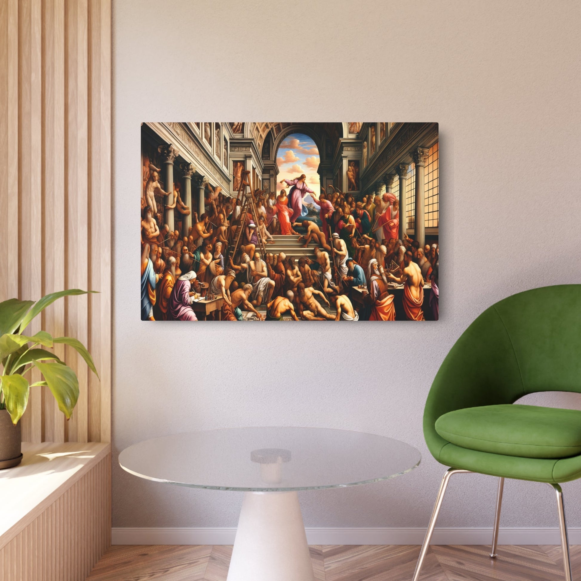 Metal Poster Art | "Philosophical and Artistic Renaissance Era: Detailed Western Art Styles Masterpiece" - Metal Poster Art 36″ x 24″ (Horizontal) 0.12''