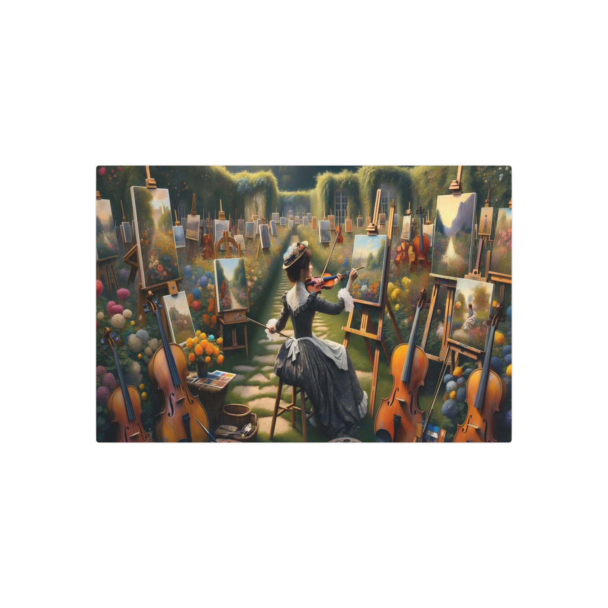 Metal Poster Art | "Impressionist Style Western Art - Fusion of Music and Art Elements" - Metal Poster Art 36″ x 24″ (Horizontal) 0.12''