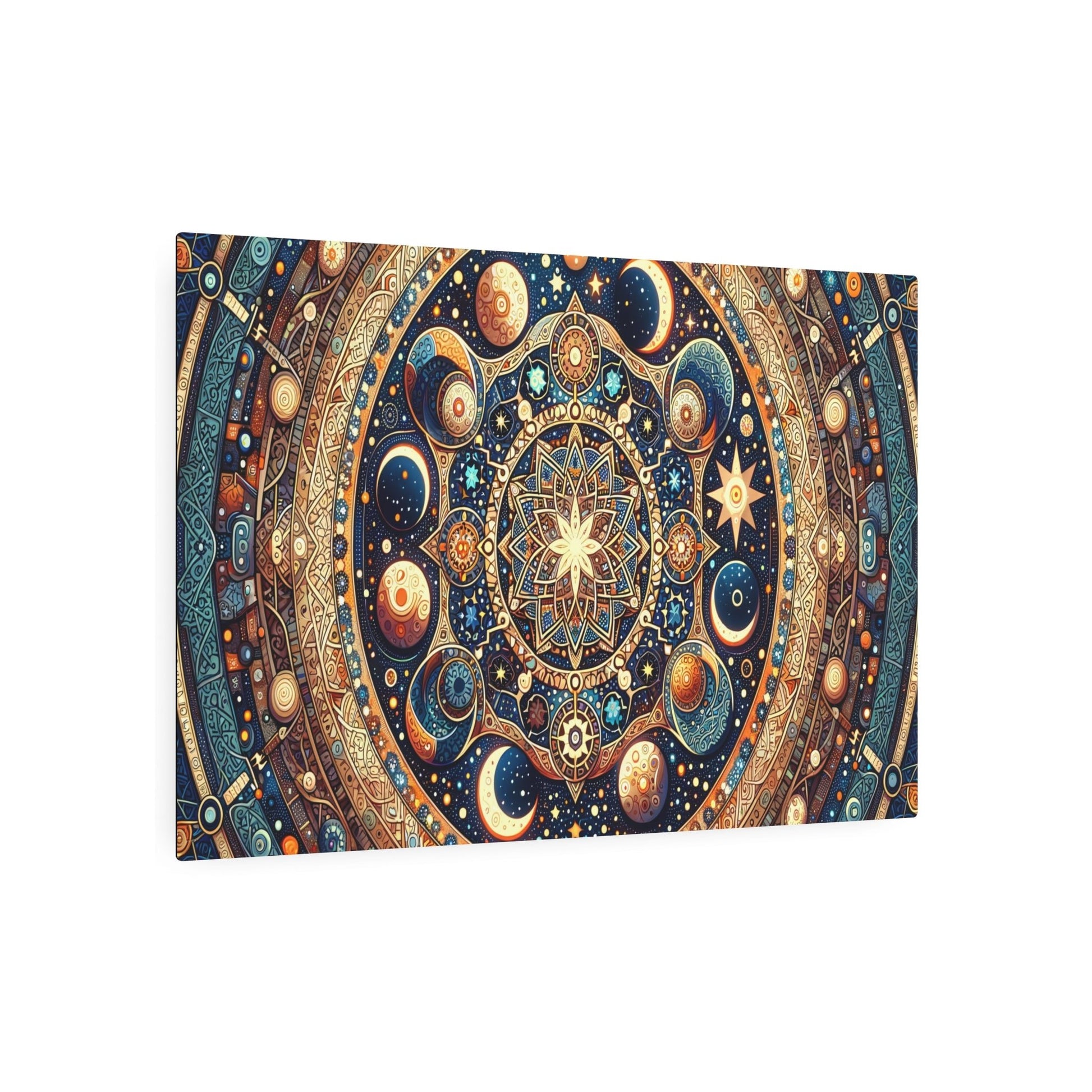 Metal Poster Art | "Islamic Geometric Patterns Art: Celestial Body Themed Stars, Moons, Planets and Galaxies - Non - Western & Global Styles - Metal Poster Art 36″ x 24″ (Horizontal) 0.12''