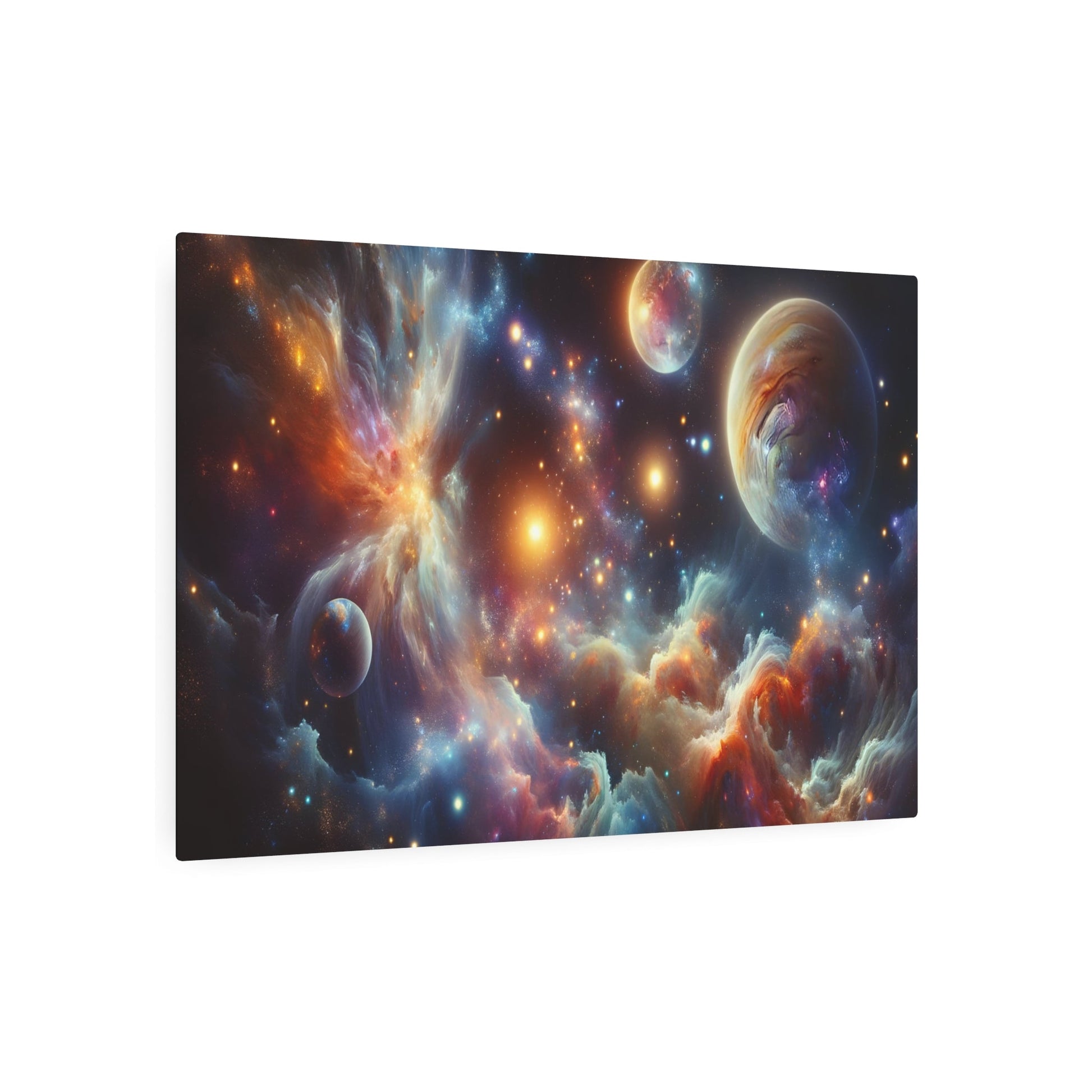 Metal Poster Art | "Modern & Contemporary Digital Art: Vibrant Celestial Bodies - Shining Stars, Glimmering Galaxies, Elaborate Nebulae - Metal Poster Art 36″ x 24″ (Horizontal) 0.12''