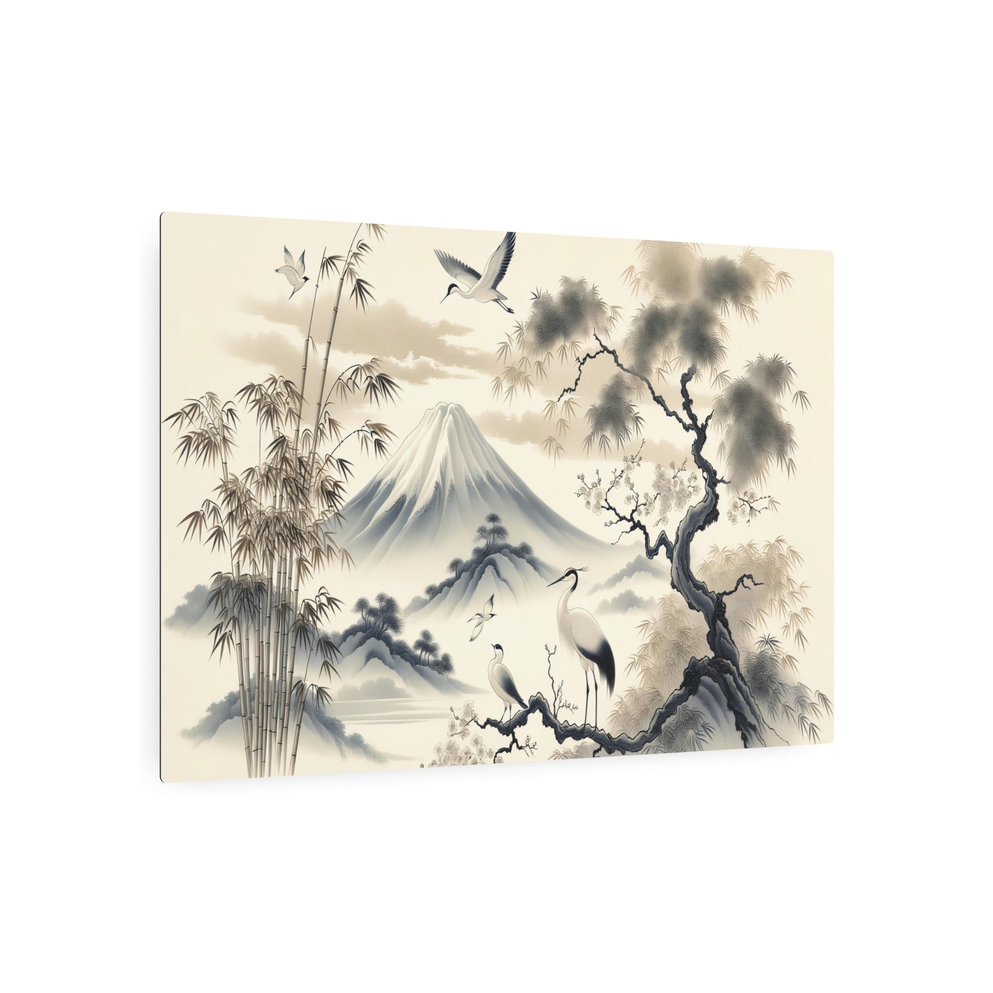 Metal Poster Art | "Traditional Chinese Silk Painting - Authentic Asian Art Styles Masterpiece in Silk Medium" - Metal Poster Art 36″ x 24″ (Horizontal) 0.12''