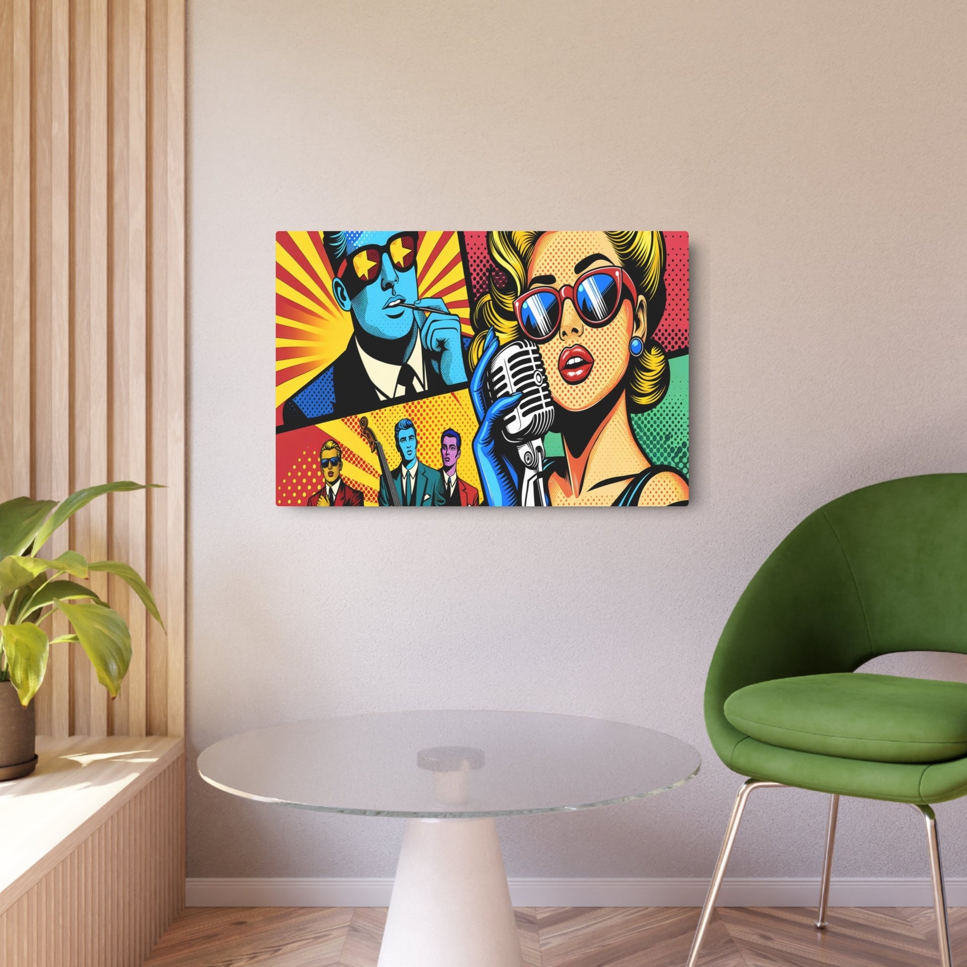 Metal Poster Art | "Vibrant Pop Art Image - Bold Modern and Contemporary Style with Bright Colors, Strong Lines & Popular Culture Iconography" - Metal Poster Art 36″ x 24″ (Horizontal) 0.12''