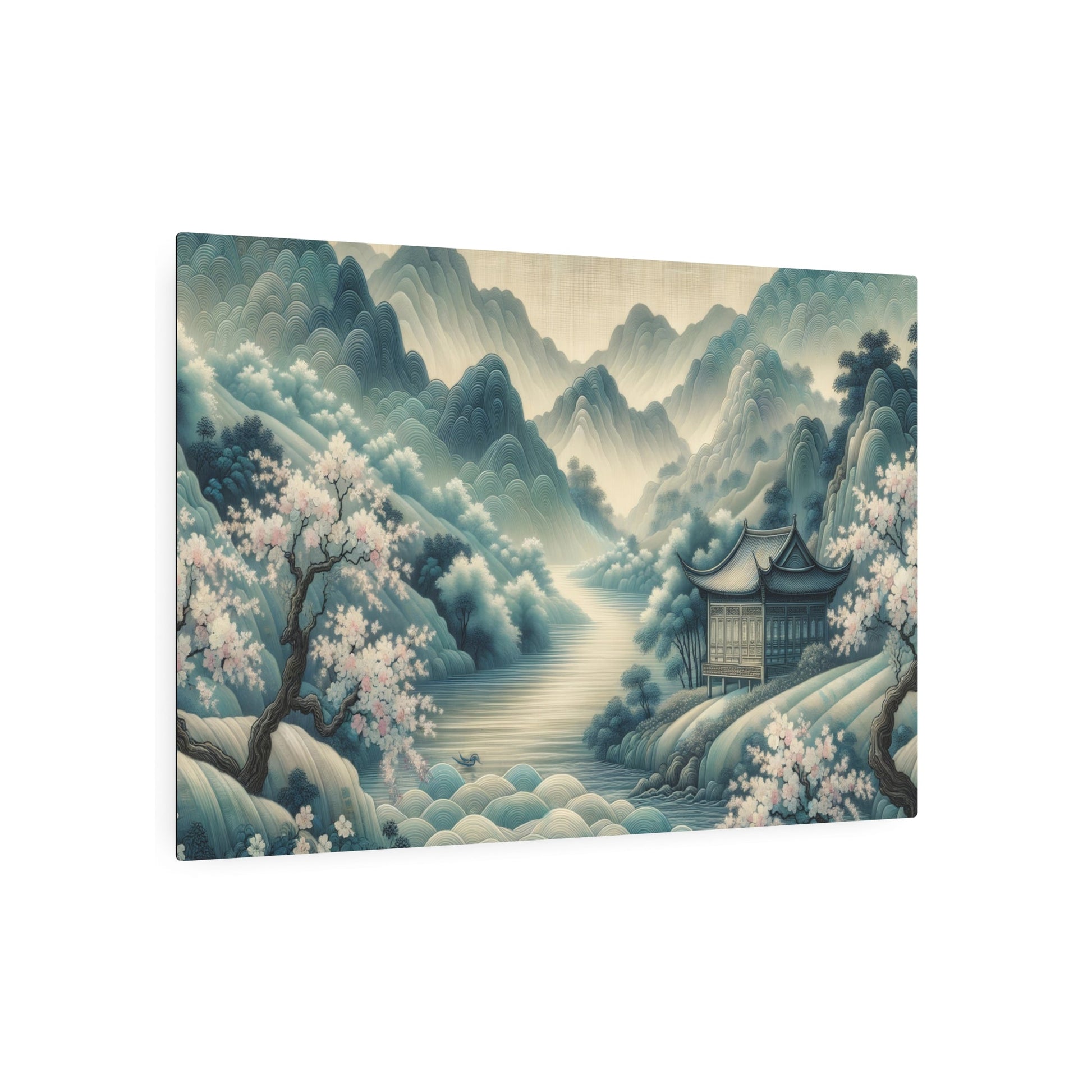 Metal Poster Art | "Traditional Chinese Silk Painting Artwork - Authentic Asian Art Styles in Sub - category of Classic Chinese Silk Illustration" - Metal Poster Art 36″ x 24″ (Horizontal) 0.12''