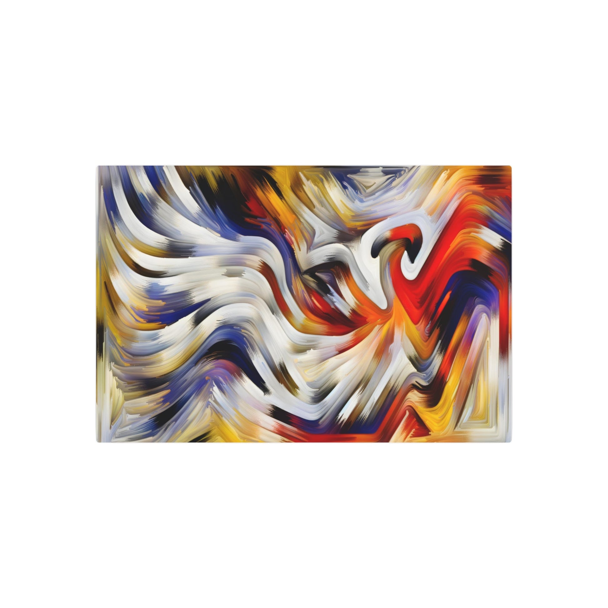 Metal Poster Art | "Abstract Expressionism Artwork - Modern Contemporary Style Bird Representation" - Metal Poster Art 36″ x 24″ (Horizontal) 0.12''