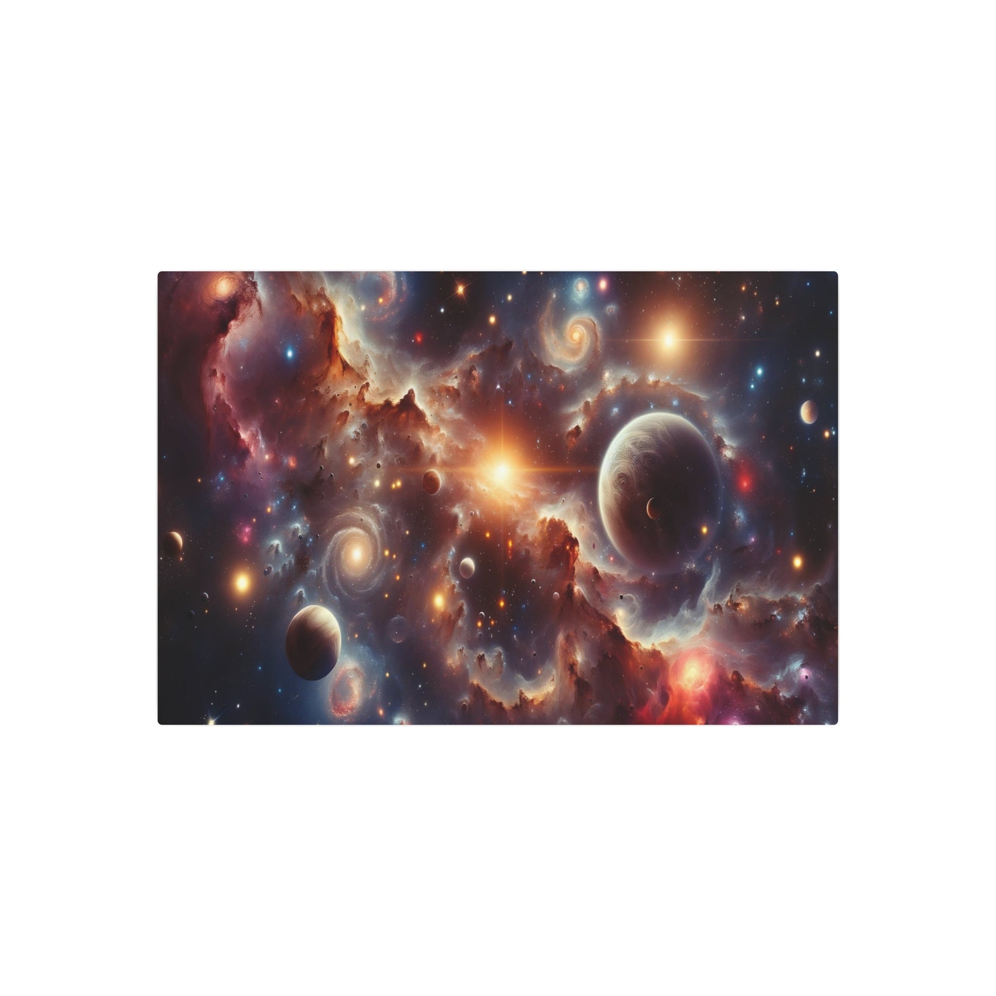 Metal Poster Art | "Realistic Celestial Body Artwork in Western Realism Style - Detailed Depiction of Stars, Planets & Galaxies" - Metal Poster Art 36″ x 24″ (Horizontal) 0.12''