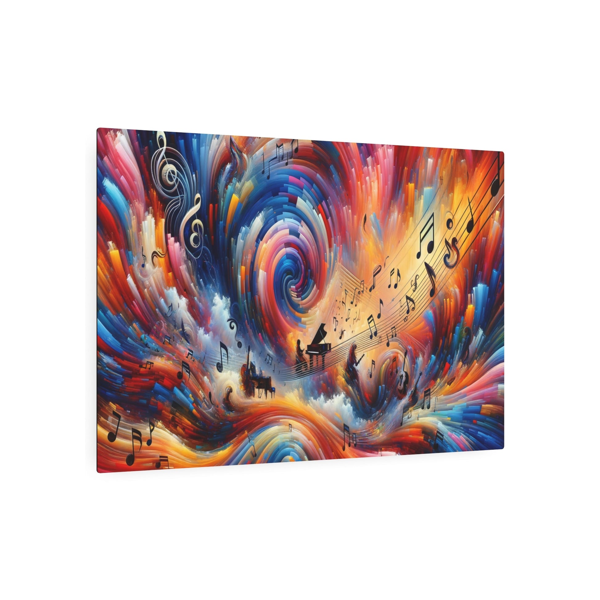 Metal Poster Art | "Expressionism Style Western Art Painting: Harmonious Fusion of Music and Art Elements" - Metal Poster Art 36″ x 24″ (Horizontal) 0.12''