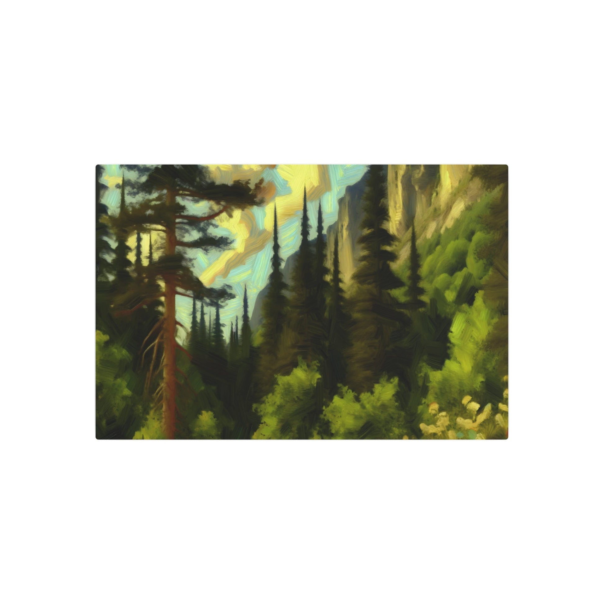 Metal Poster Art | "Romanticism Art Style - Stunning Western Art Depicting Trees and Forests" - Metal Poster Art 36″ x 24″ (Horizontal) 0.12''