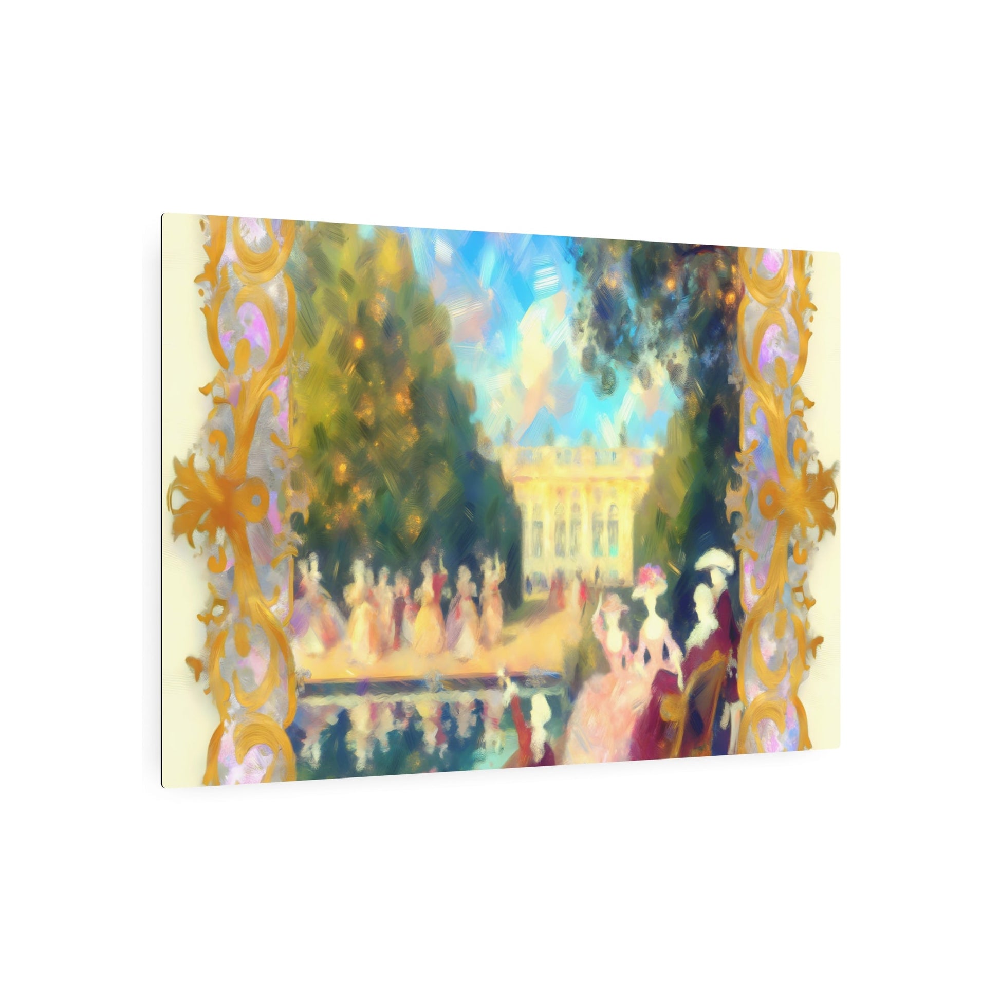 Metal Poster Art | "Romantic Rococo Artwork: Opulent Details & Light Color Palette in Western Art Styles Collection" - Metal Poster Art 36″ x 24″ (Horizontal) 0.12''