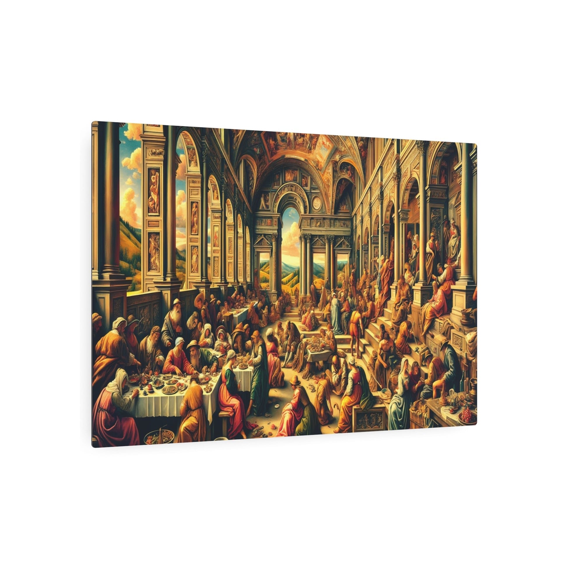 Metal Poster Art | "Renaissance Era Artwork - Detailed Western Art Style Painting with Rich Warm Colors" - Metal Poster Art 36″ x 24″ (Horizontal) 0.12''