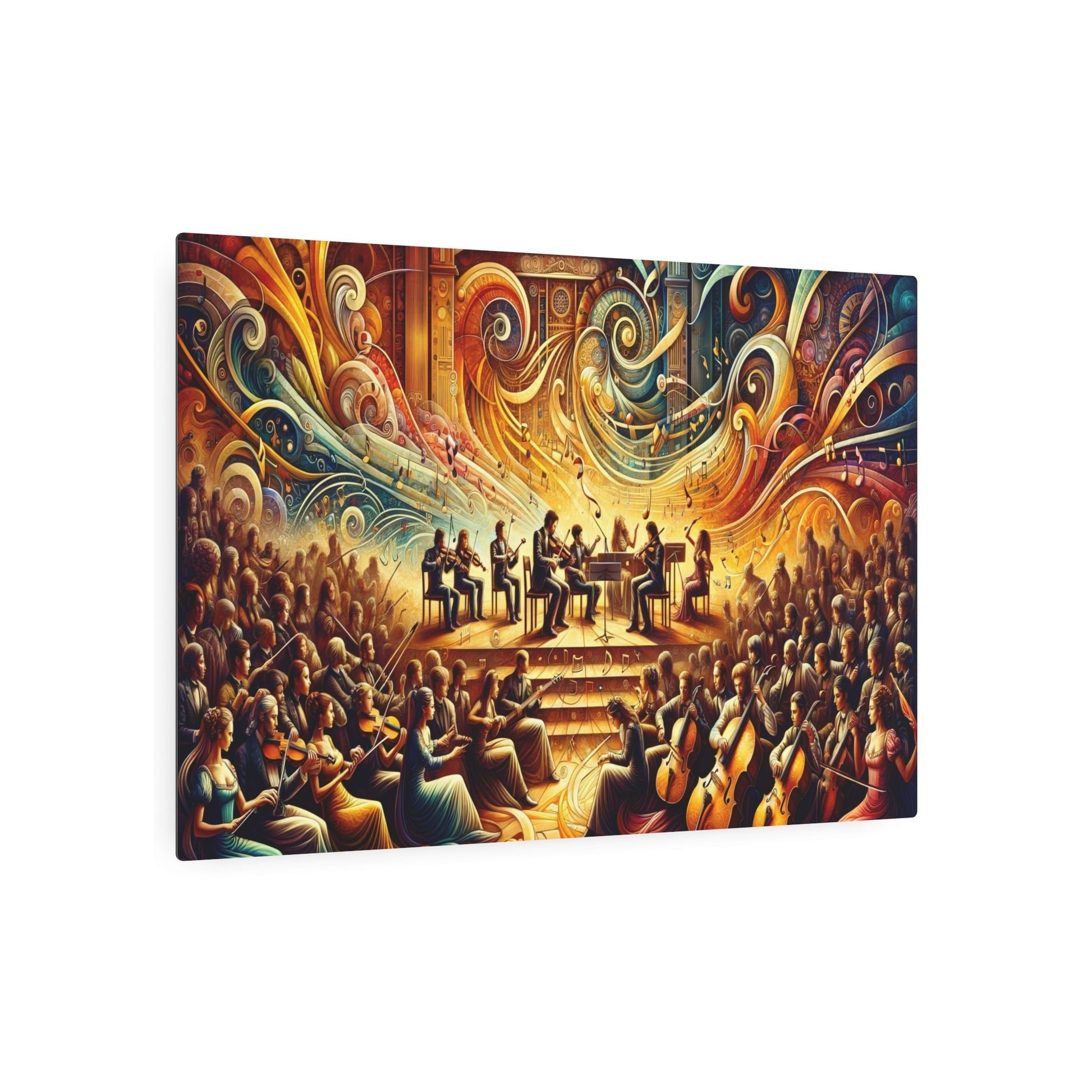 Metal Poster Art | "Renaissance Art Style Fusion of Music and Art - Unique Interpretation in Western Art Styles Collection" - Metal Poster Art 36″ x 24″ (Horizontal) 0.12''