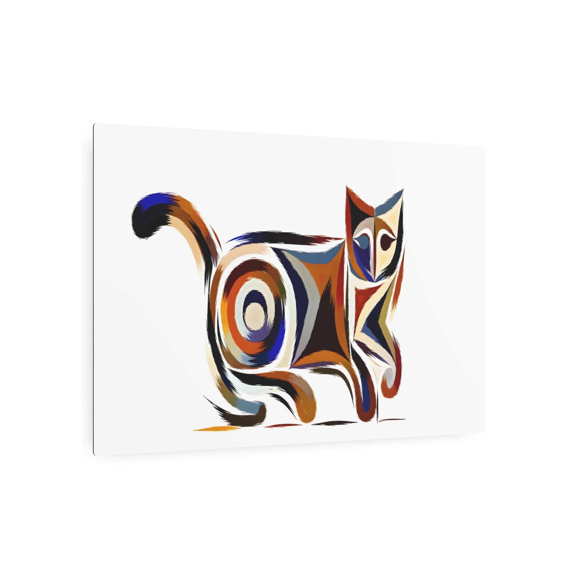 Metal Poster Art | "Modern Abstract Expressionism Cat Art Piece - Contemporary Styles in Abstract Expressionist Animal Artwork" - Metal Poster Art 36″ x 24″ (Horizontal) 0.12''