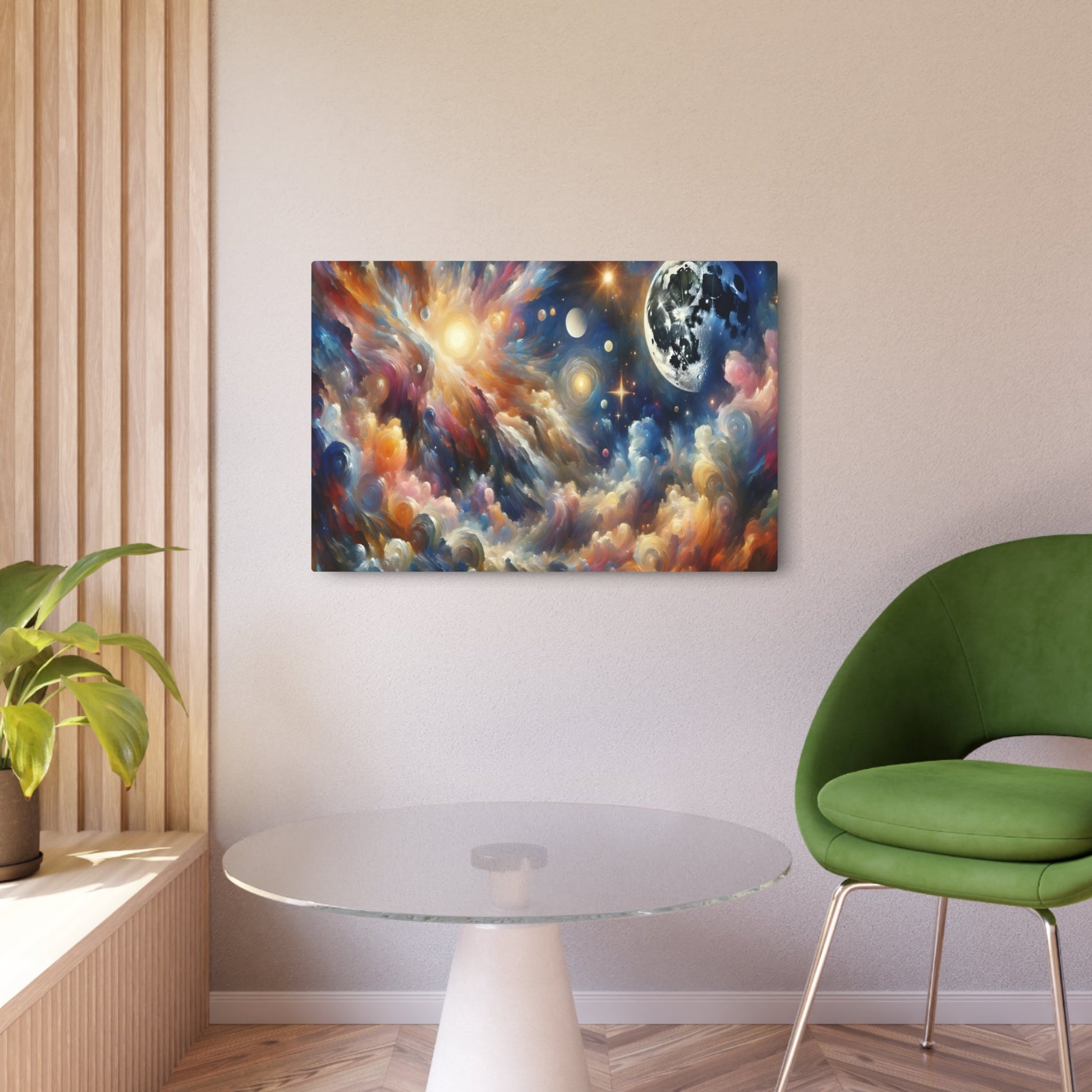 Metal Poster Art | "Western Art Styles: Post - Impressionism Celestial Body Painting with Vivid Colors and Real Life Subject Matter" - Metal Poster Art 36″ x 24″ (Horizontal) 0.12''