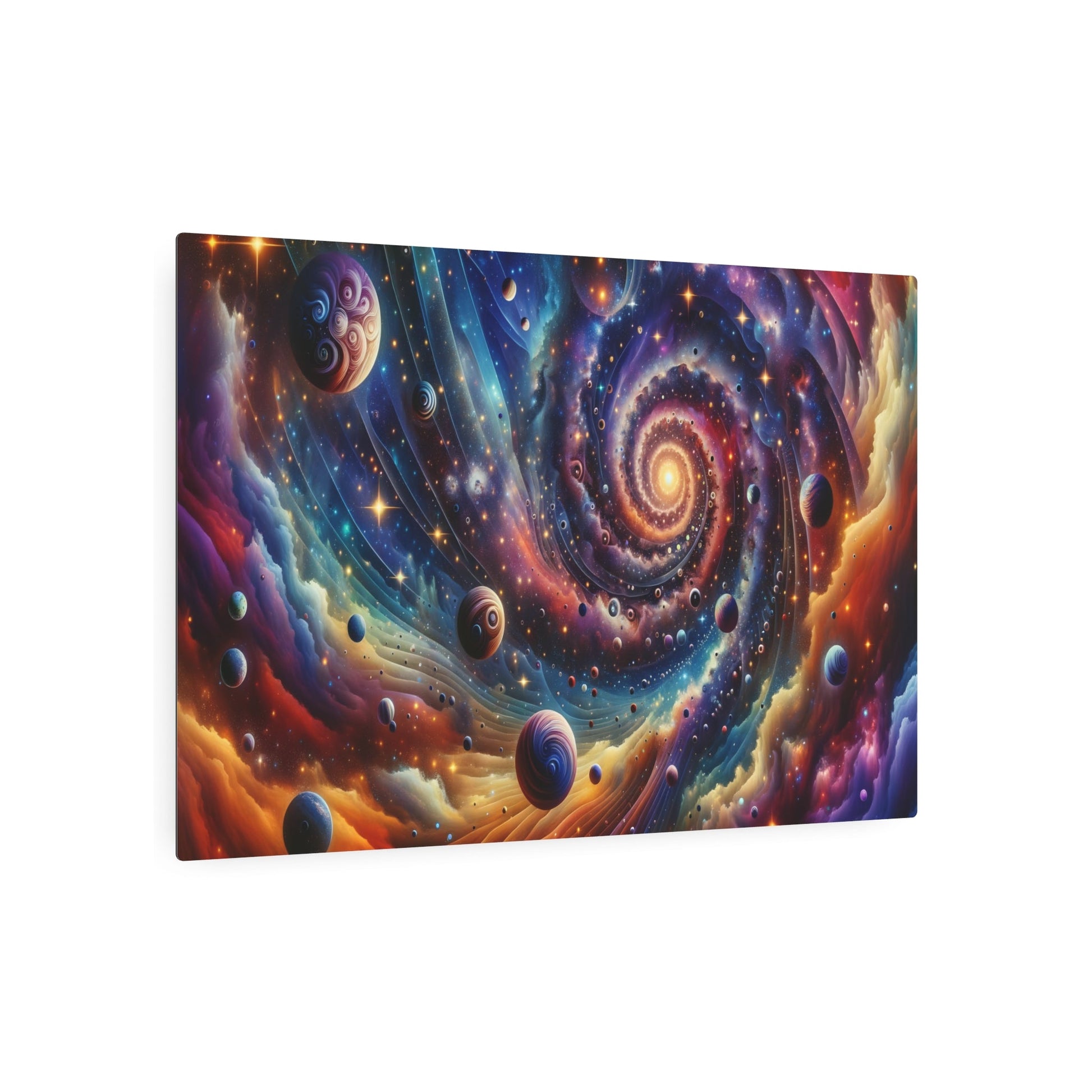 Metal Poster Art | "Modern & Contemporary Surrealism Art: Deep Celestial Dream - An Imaginative Blend of Stars, Galaxies, Planets, and Const - Metal Poster Art 36″ x 24″ (Horizontal) 0.12''