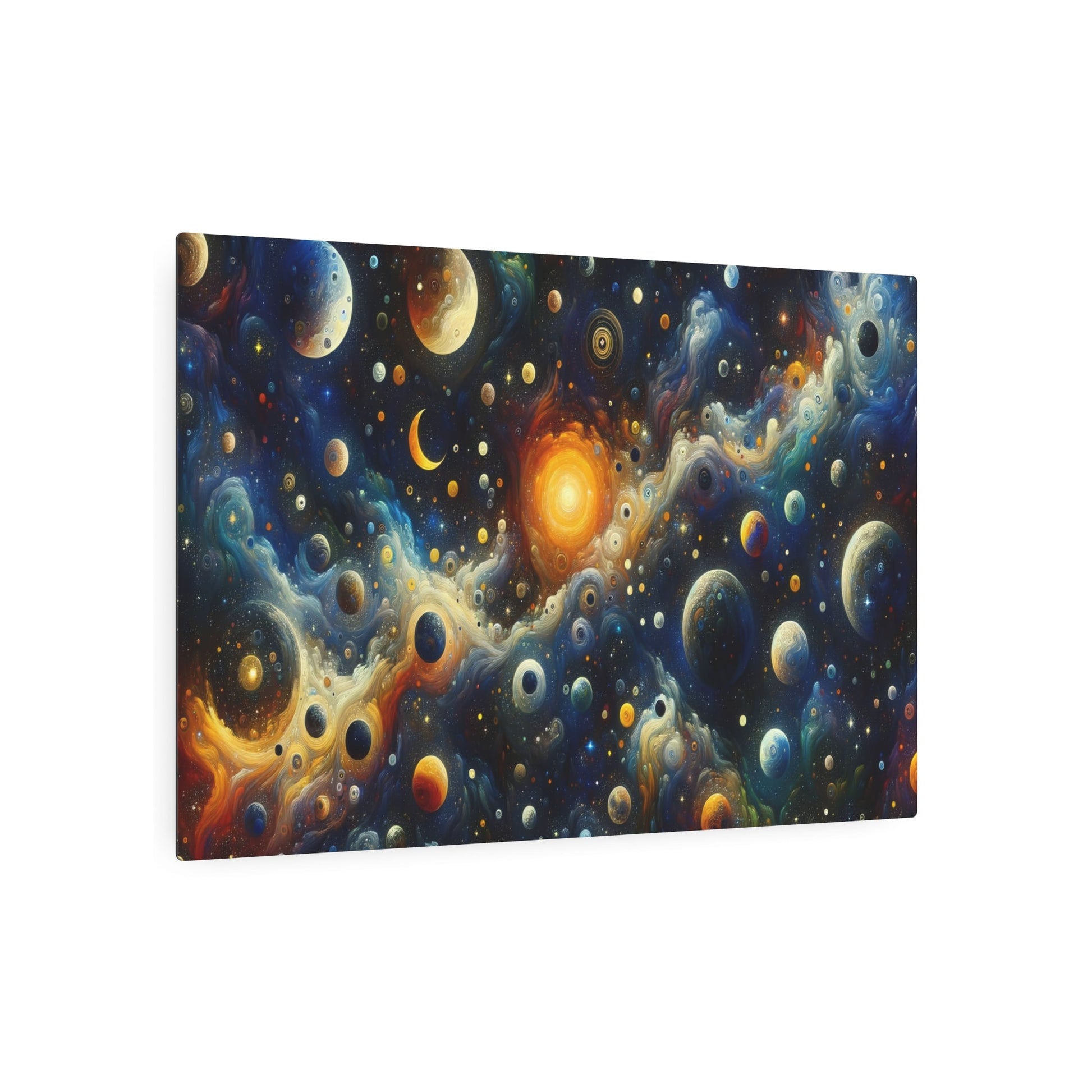 Metal Poster Art | "Expressionism Style Celestial Bodies Artwork - Stars, Moons, Planets & Galaxies in Western Art Styles" - Metal Poster Art 36″ x 24″ (Horizontal) 0.12''