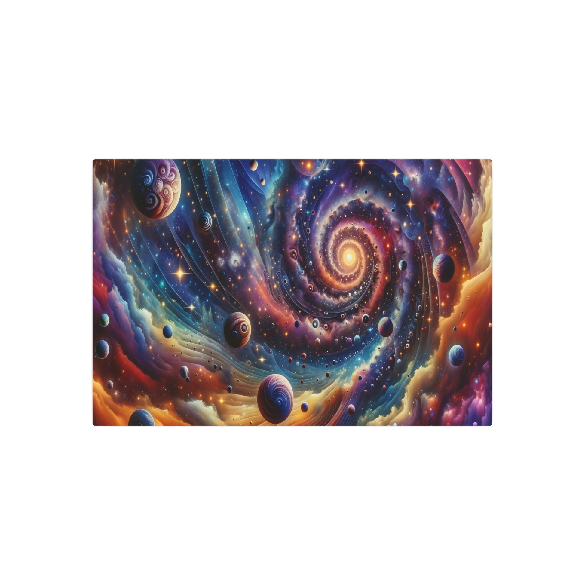 Metal Poster Art | "Modern & Contemporary Surrealism Art: Deep Celestial Dream - An Imaginative Blend of Stars, Galaxies, Planets, and Const - Metal Poster Art 36″ x 24″ (Horizontal) 0.12''