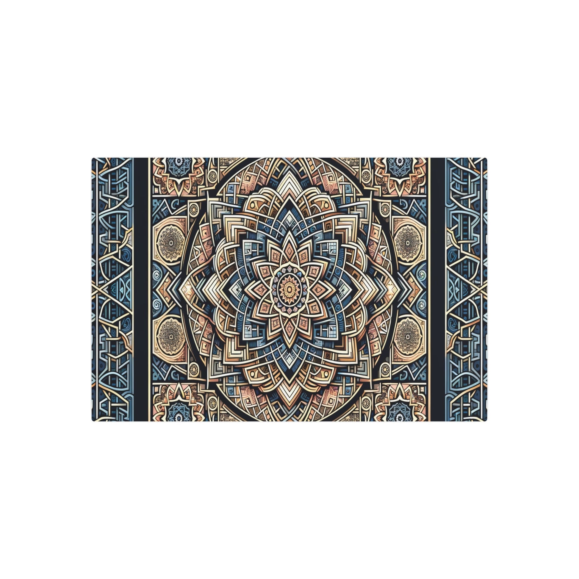 Metal Poster Art | "Islamic Art Inspired Geometric Patterns: Intricate and Symmetrical Non - Western Global Art Style - Complex & Beautifully Repetitive" - Metal Poster Art 36″ x 24″ (Horizontal) 0.12''