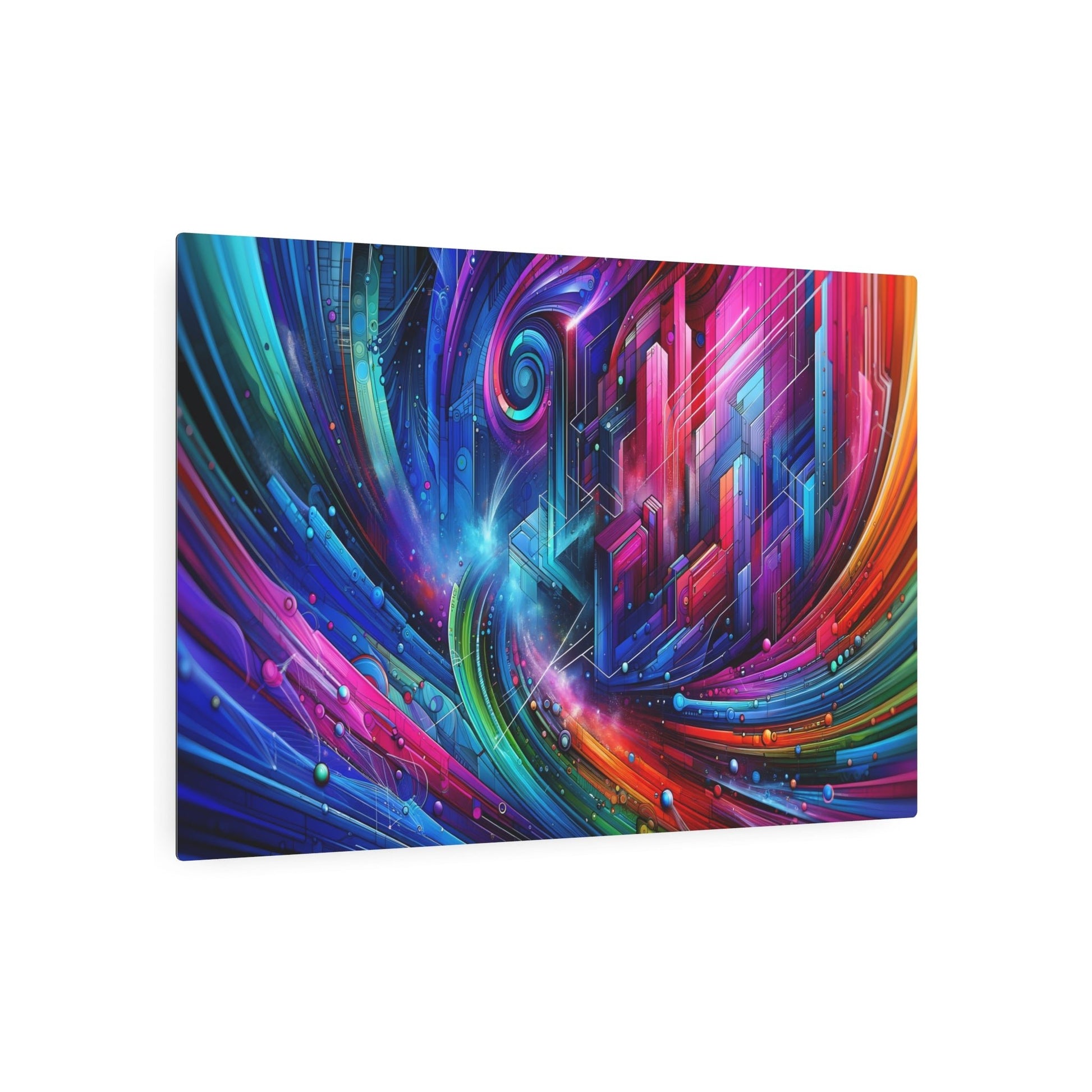 Metal Poster Art | "Vibrant Futuristic Digital Art Masterpiece in Modern & Contemporary Style" - Metal Poster Art 36″ x 24″ (Horizontal) 0.12''