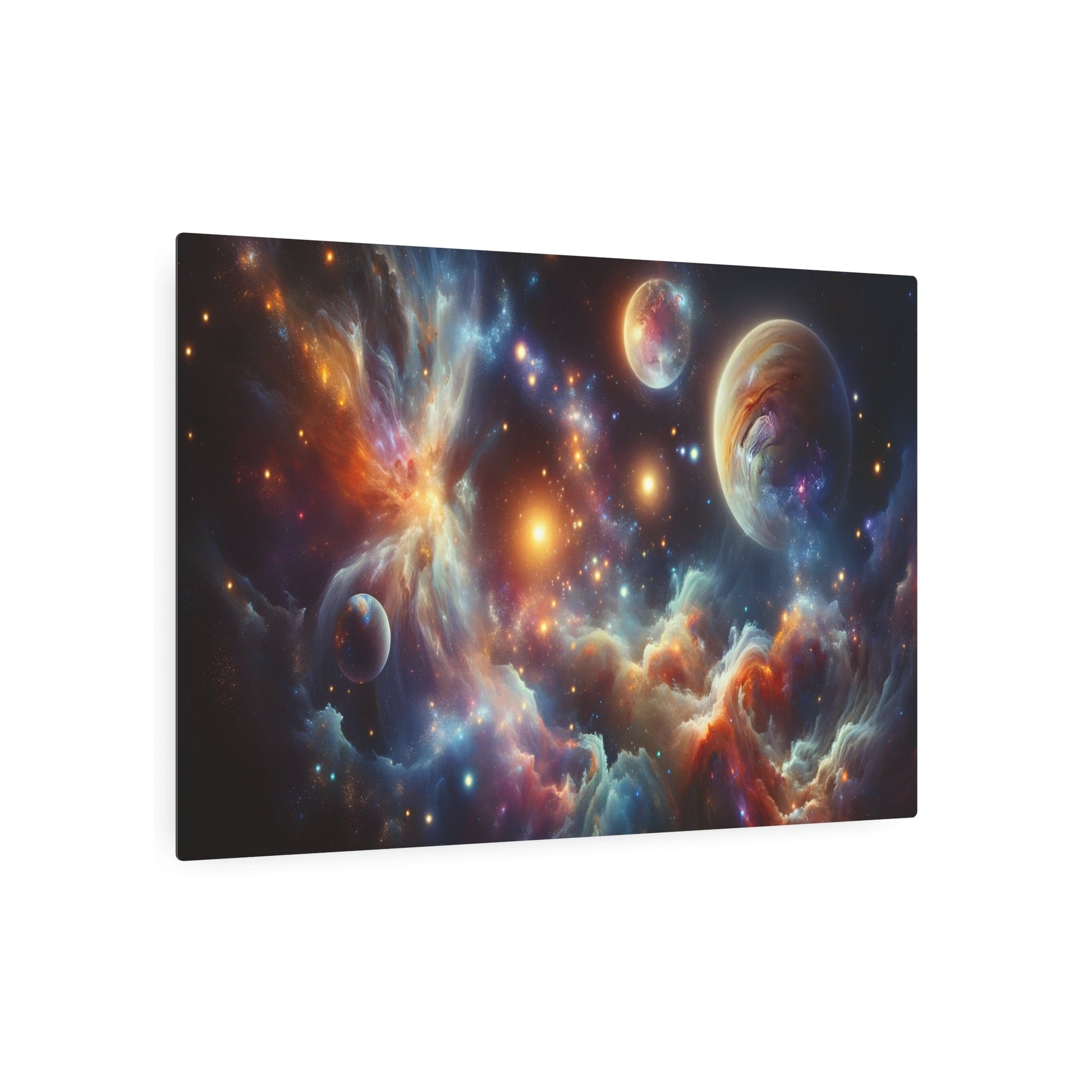 Metal Poster Art | "Modern & Contemporary Digital Art: Vibrant Celestial Bodies - Shining Stars, Glimmering Galaxies, Elaborate Nebulae - Metal Poster Art 36″ x 24″ (Horizontal) 0.12''