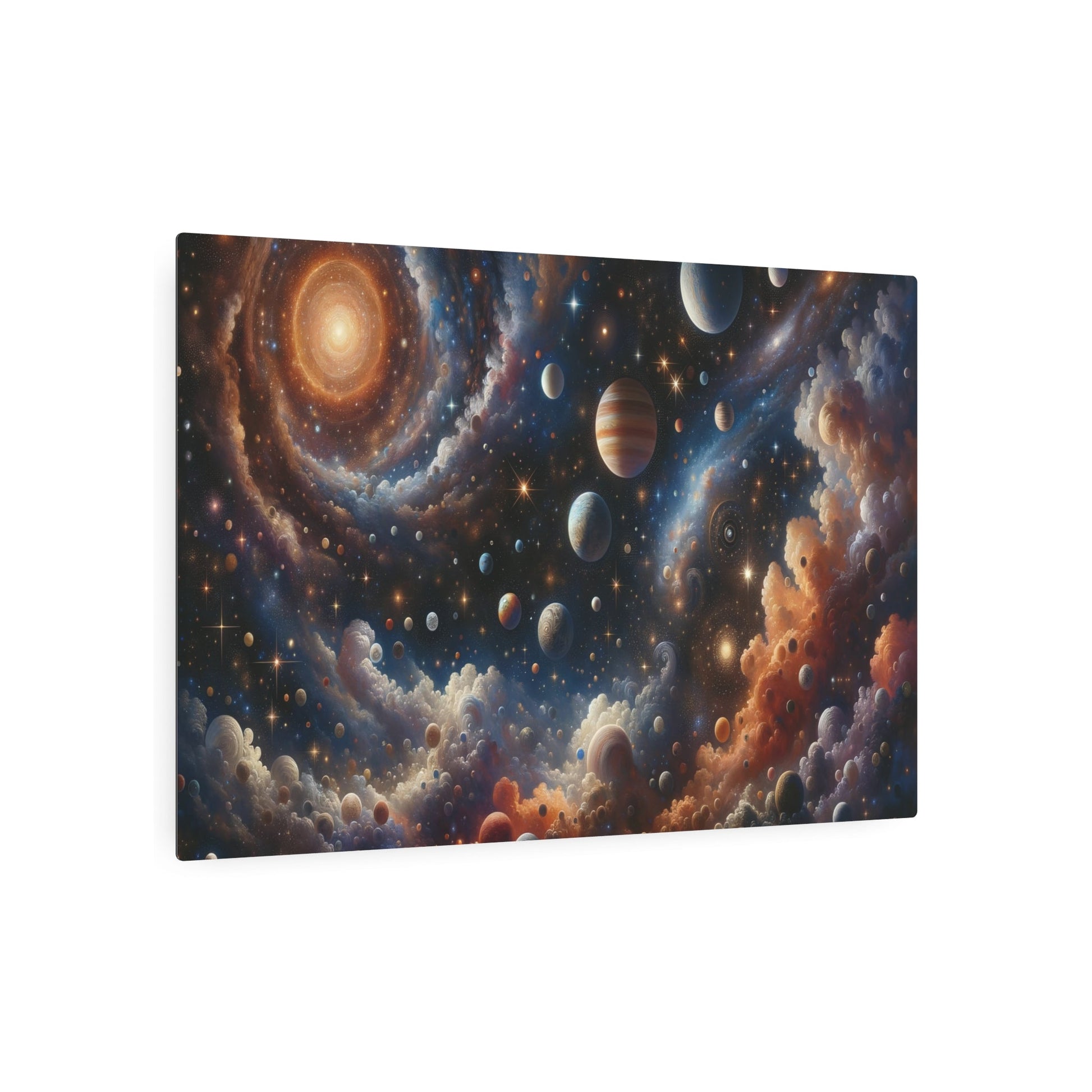 Metal Poster Art | "Renaissance - Style Western Artwork Featuring Celestial Bodies: Planets, Stars, and Moons" - Metal Poster Art 36″ x 24″ (Horizontal) 0.12''