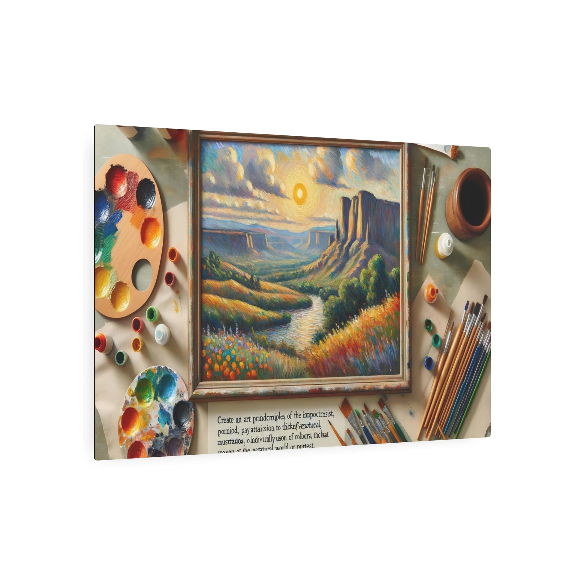 Metal Poster Art | "Western Art Styles: Expressive Post - Impressionist Masterpiece with Bold Brushstrokes and Vibrant Colors - Emotional Representation of Scenery" - Metal Poster Art 36″ x 24″ (Horizontal) 0.12''