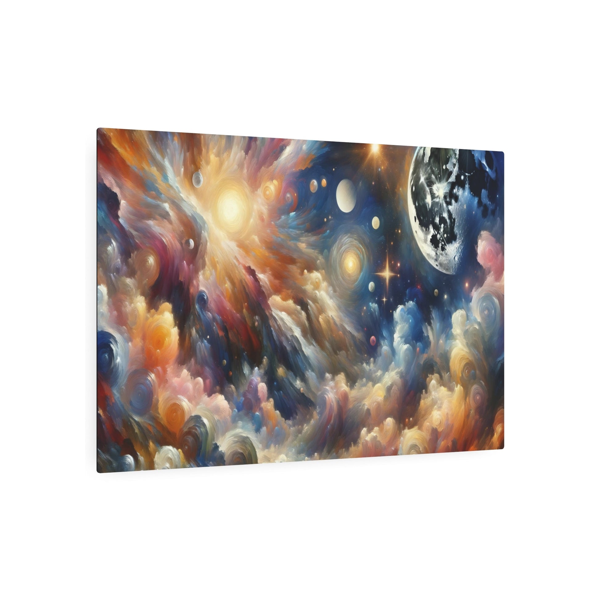 Metal Poster Art | "Western Art Styles: Post - Impressionism Celestial Body Painting with Vivid Colors and Real Life Subject Matter" - Metal Poster Art 36″ x 24″ (Horizontal) 0.12''