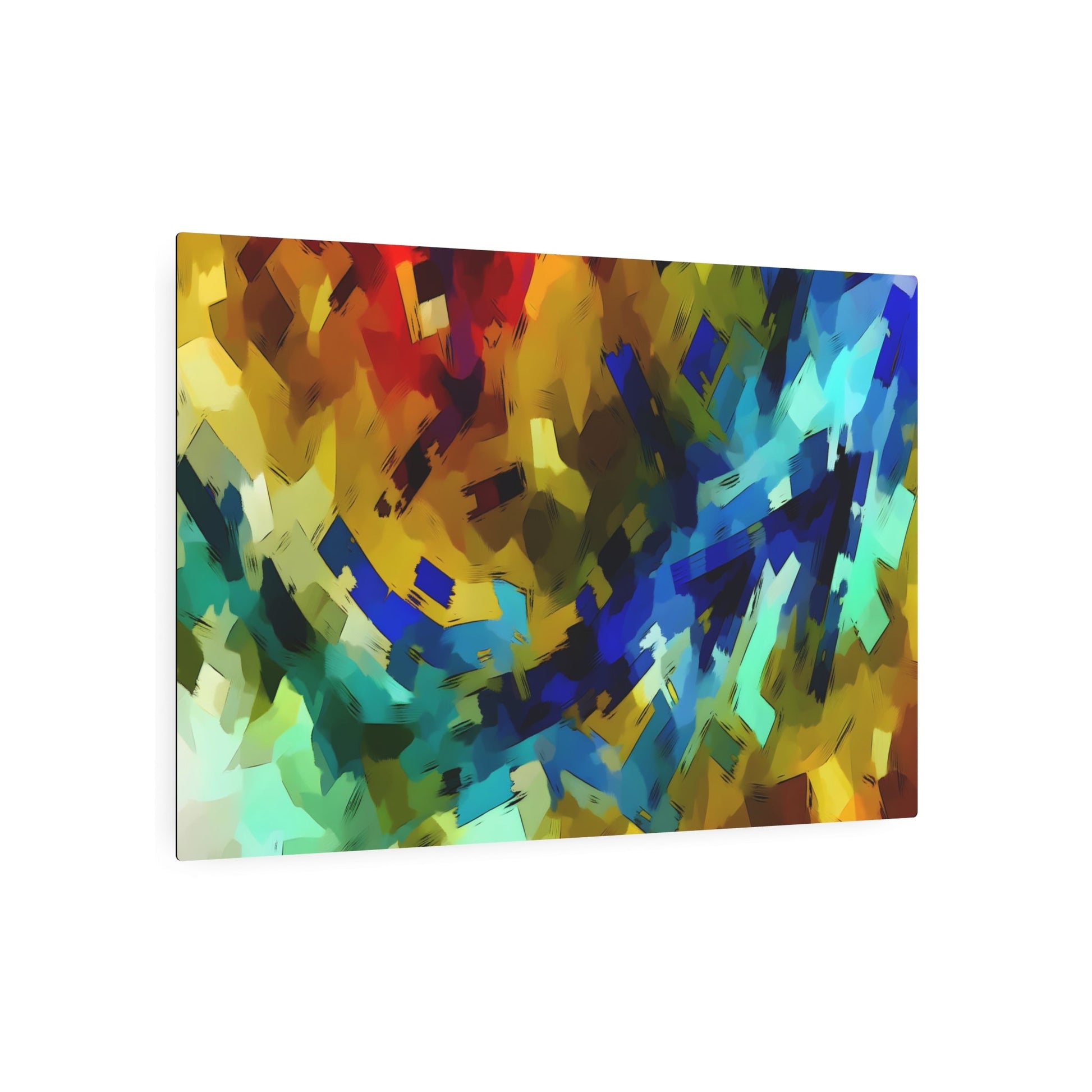 Metal Poster Art | "Vibrant Modern Abstract Expressionism Art - Emotional Intensity and Self-Expression Through Spontaneous Brushstrokes in Contemporary Styles" - Metal Poster Art 36″ x 24″ (Horizontal) 0.12''