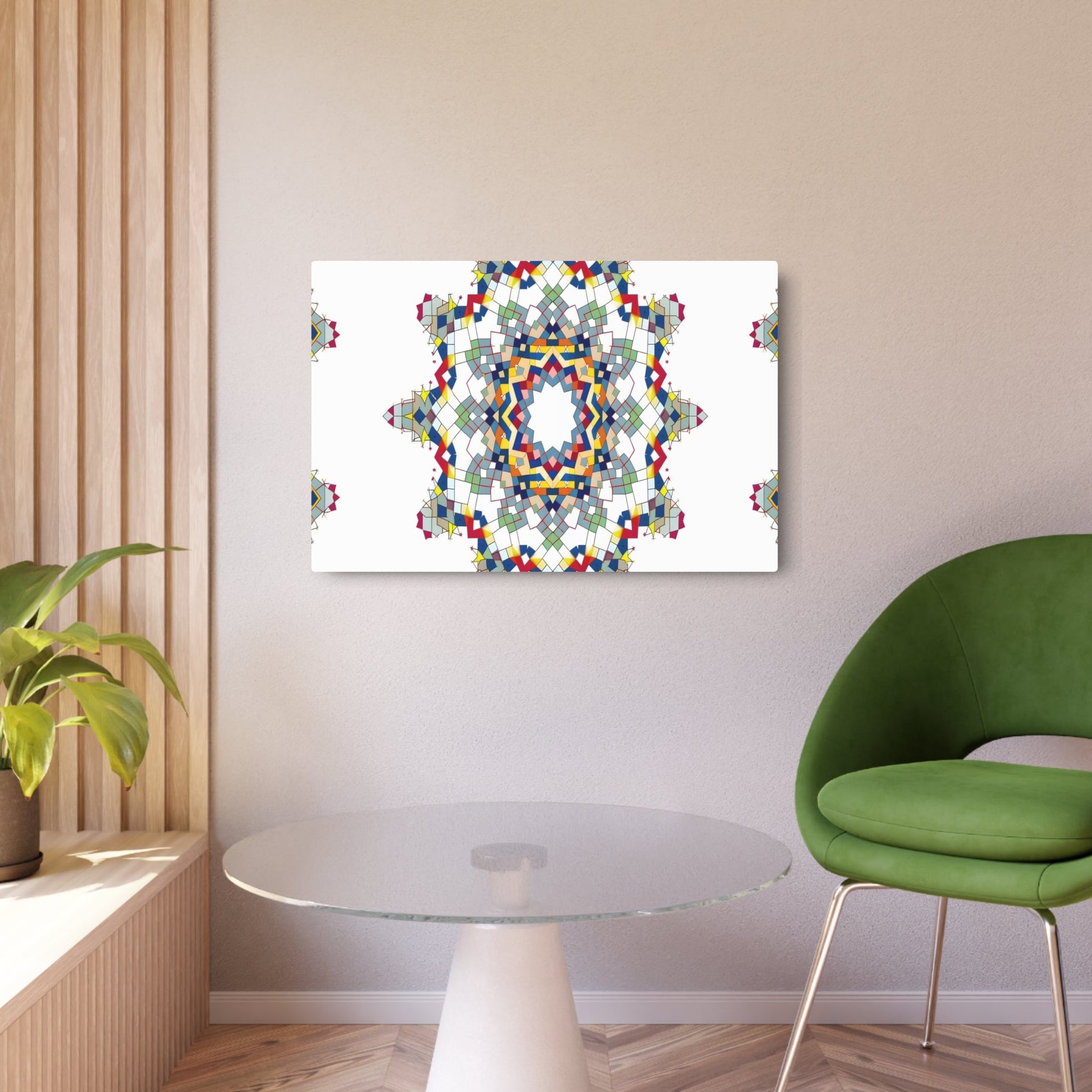 Metal Poster Art | "Islamic Geometric Patterns Art - Intricate Designs and Color Variations Inspired by Islamic Architecture | Non-Western & Global Styles" - Metal Poster Art 36″ x 24″ (Horizontal) 0.12''