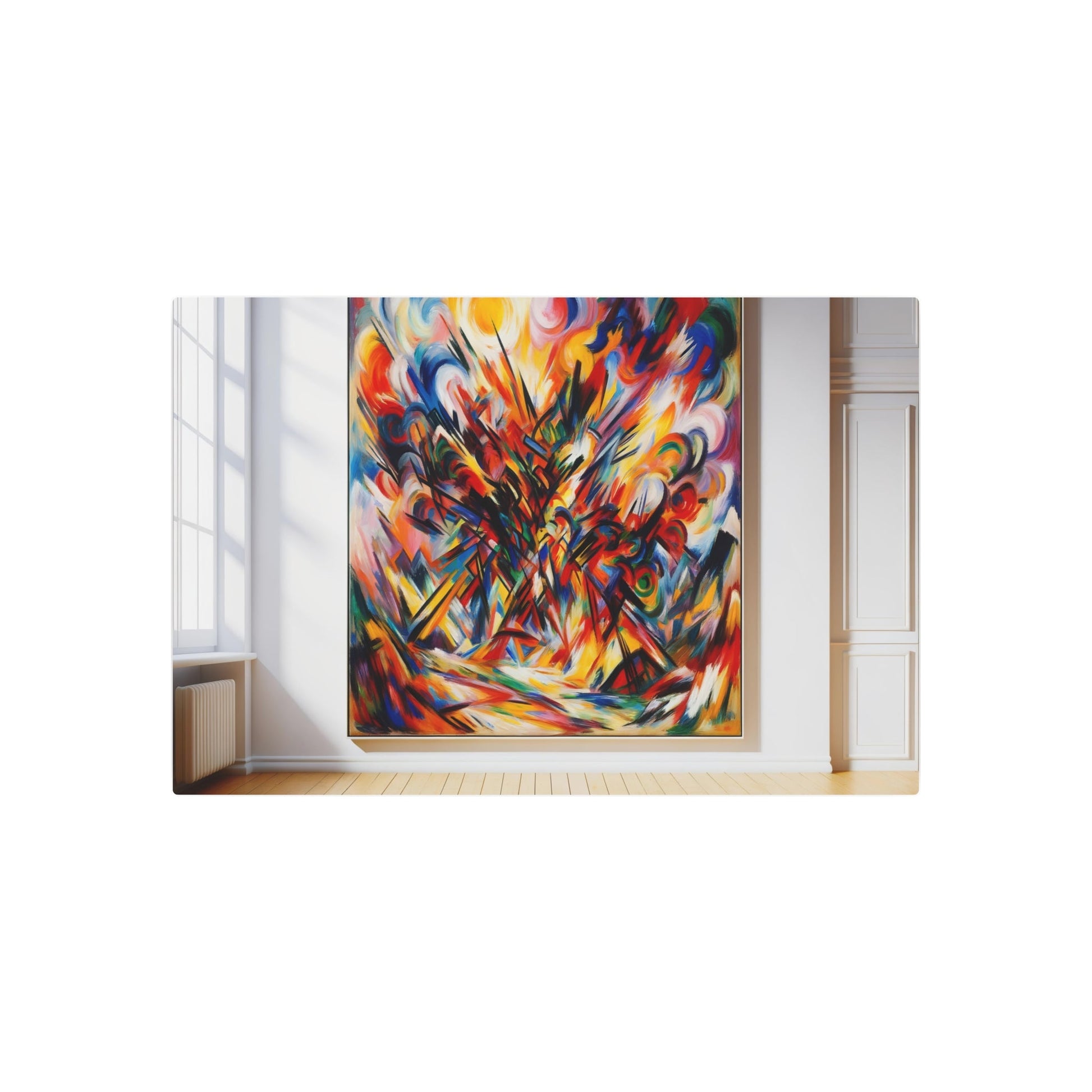 Metal Poster Art | "Vibrant Abstract Expressionist Painting - Modern & Contemporary Styles Art with Bold Brushstrokes and Strong Color Contrasts" - Metal Poster Art 36″ x 24″ (Horizontal) 0.12''