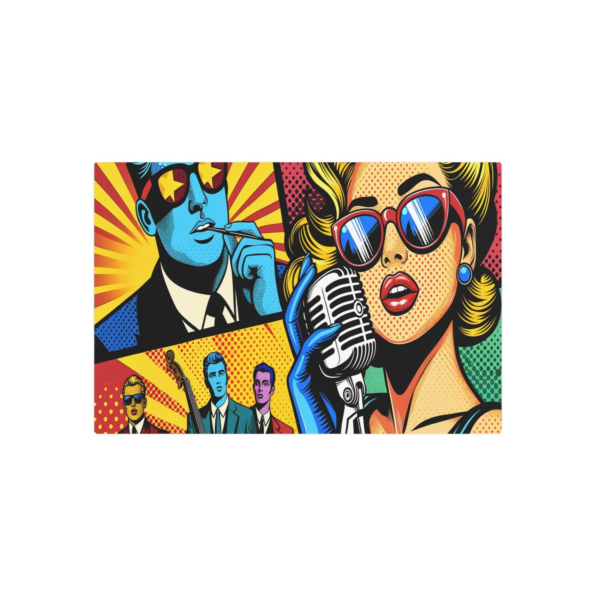 Metal Poster Art | "Vibrant Pop Art Image - Bold Modern and Contemporary Style with Bright Colors, Strong Lines & Popular Culture Iconography" - Metal Poster Art 36″ x 24″ (Horizontal) 0.12''