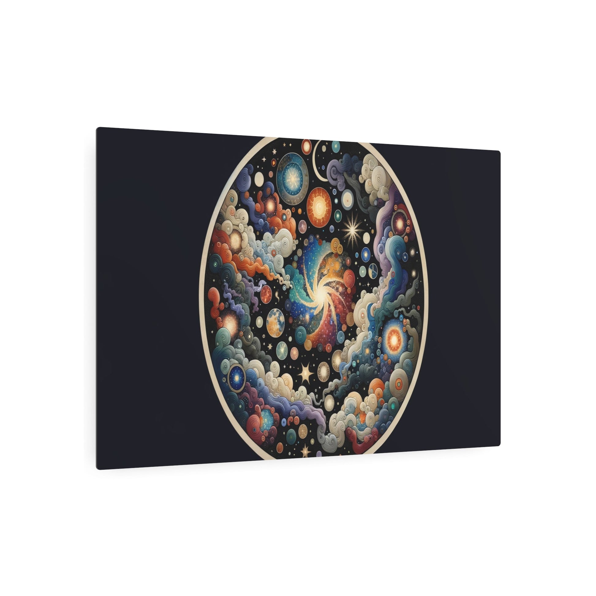 Metal Poster Art | "Joseon Dynasty - Inspired Korean Artwork: Celestial Bodies and Cosmos in Traditional Asian Art Styles" - Metal Poster Art 36″ x 24″ (Horizontal) 0.12''