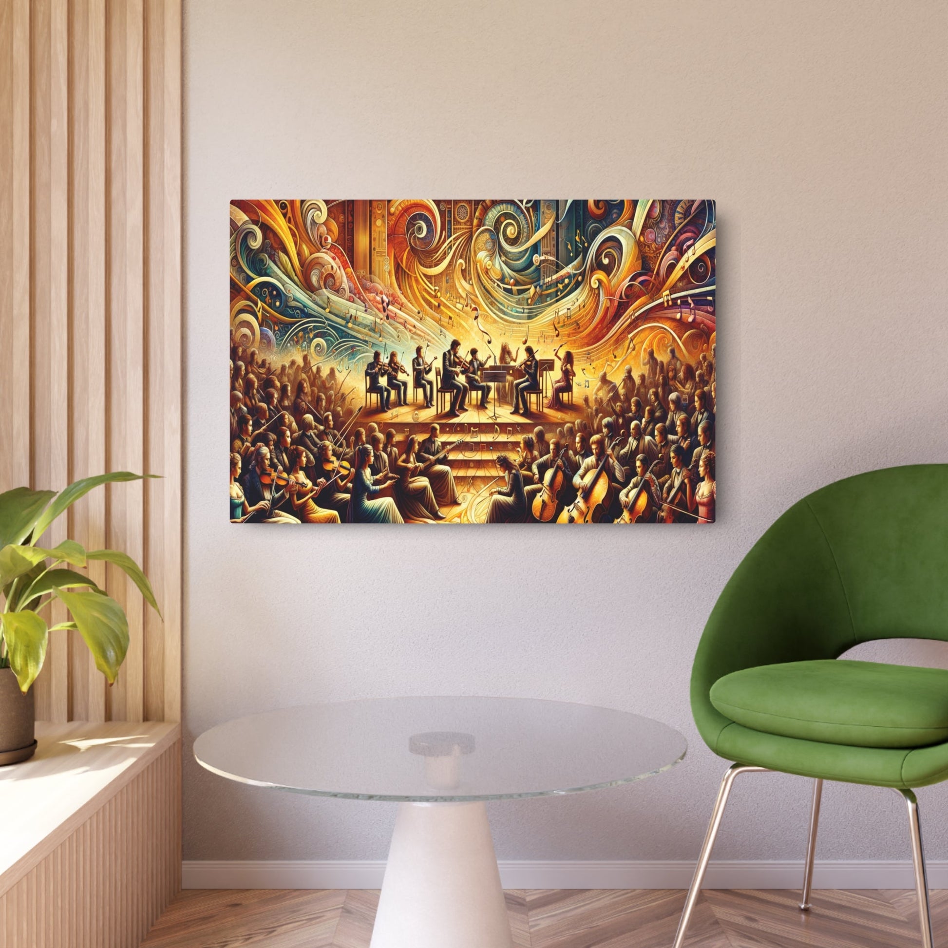 Metal Poster Art | "Renaissance Art Style Fusion of Music and Art - Unique Interpretation in Western Art Styles Collection" - Metal Poster Art 36″ x 24″ (Horizontal) 0.12''