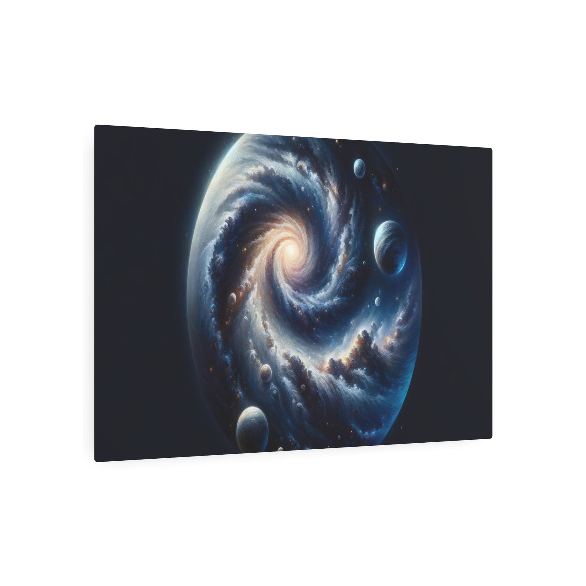 Metal Poster Art | "Realistic Celestial Body Art in Realism Style – Detailed Western Art Depiction of Stars, Galaxies, Planets, and Nebulae - Metal Poster Art 36″ x 24″ (Horizontal) 0.12''