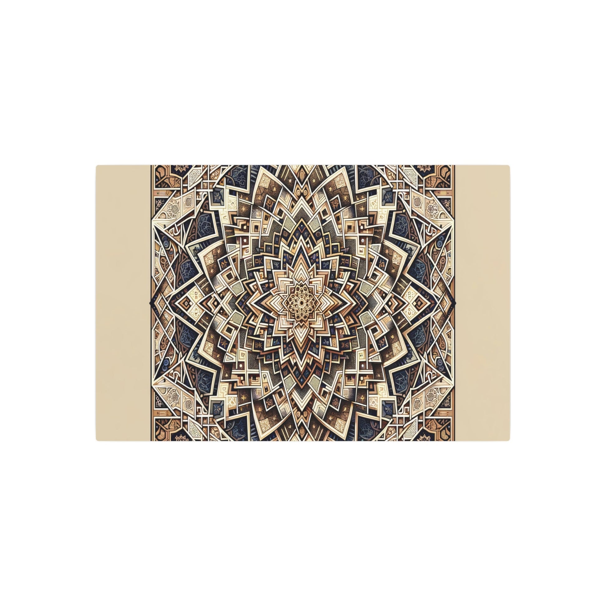 Metal Poster Art | "Intricate Islamic Geometric Patterns Artwork: Symmetrical Design in Non - Western & Global Styles Category" - Metal Poster Art 36″ x 24″ (Horizontal) 0.12''