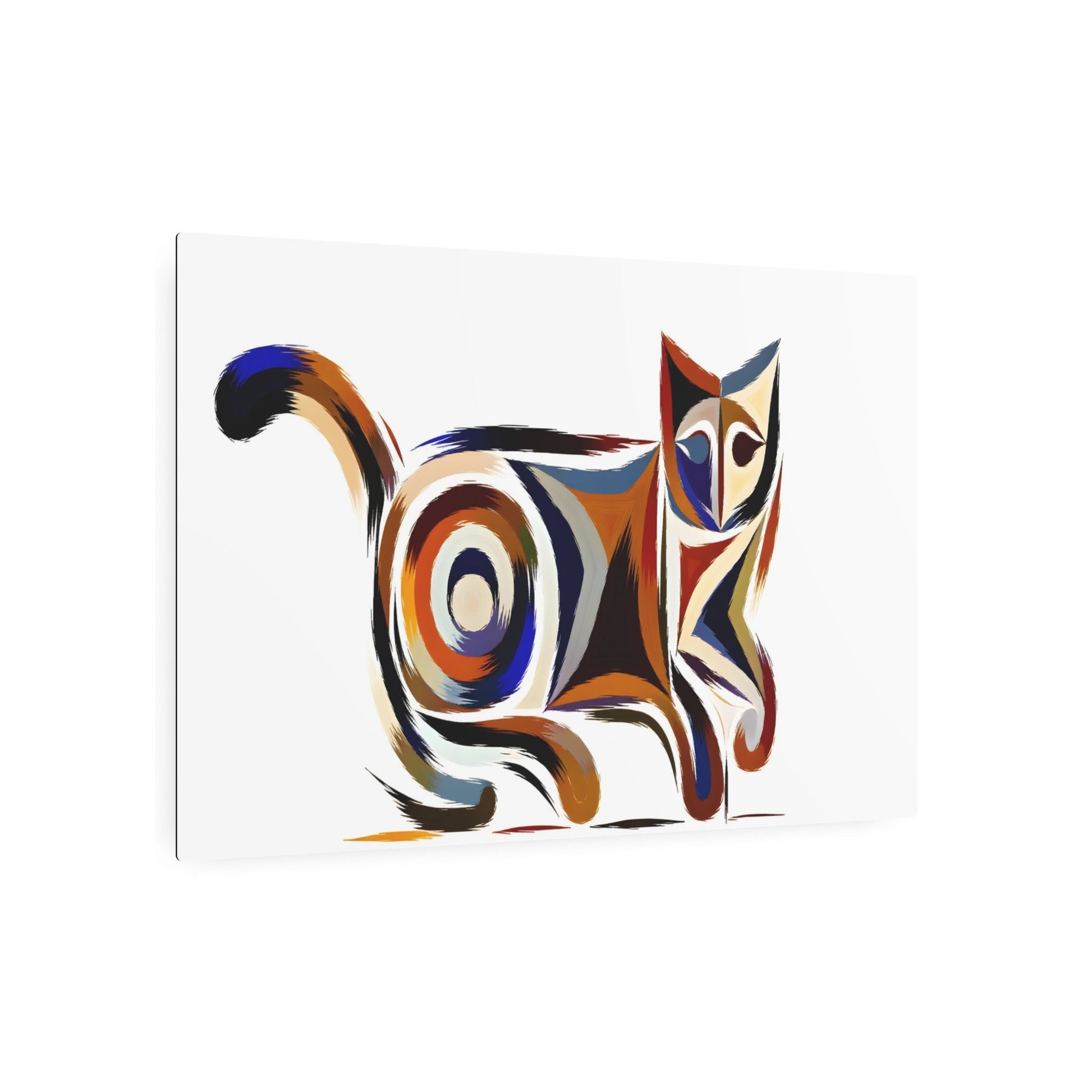 Metal Poster Art | "Modern Abstract Expressionism Cat Art Piece - Contemporary Styles in Abstract Expressionist Animal Artwork" - Metal Poster Art 36″ x 24″ (Horizontal) 0.12''