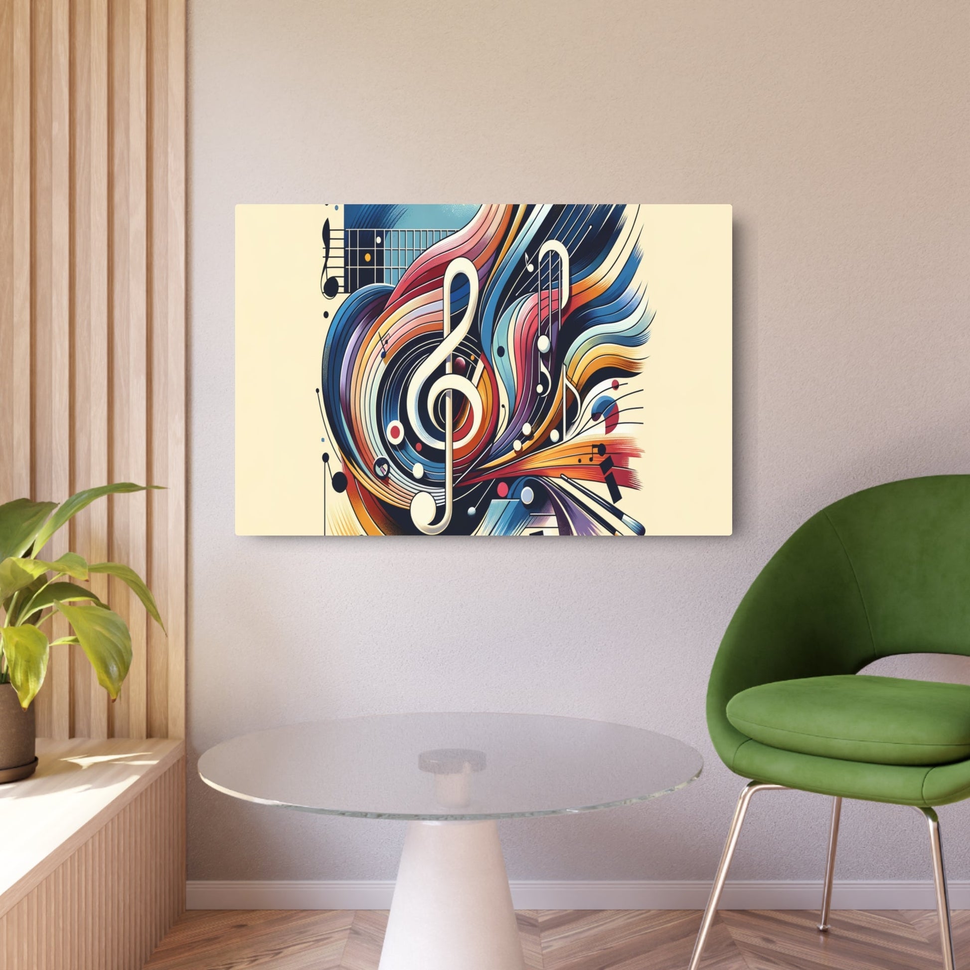 Metal Poster Art | "Minimalistic Modern Contemporary Art - Music Themed Minimalism Art Piece" - Metal Poster Art 36″ x 24″ (Horizontal) 0.12''