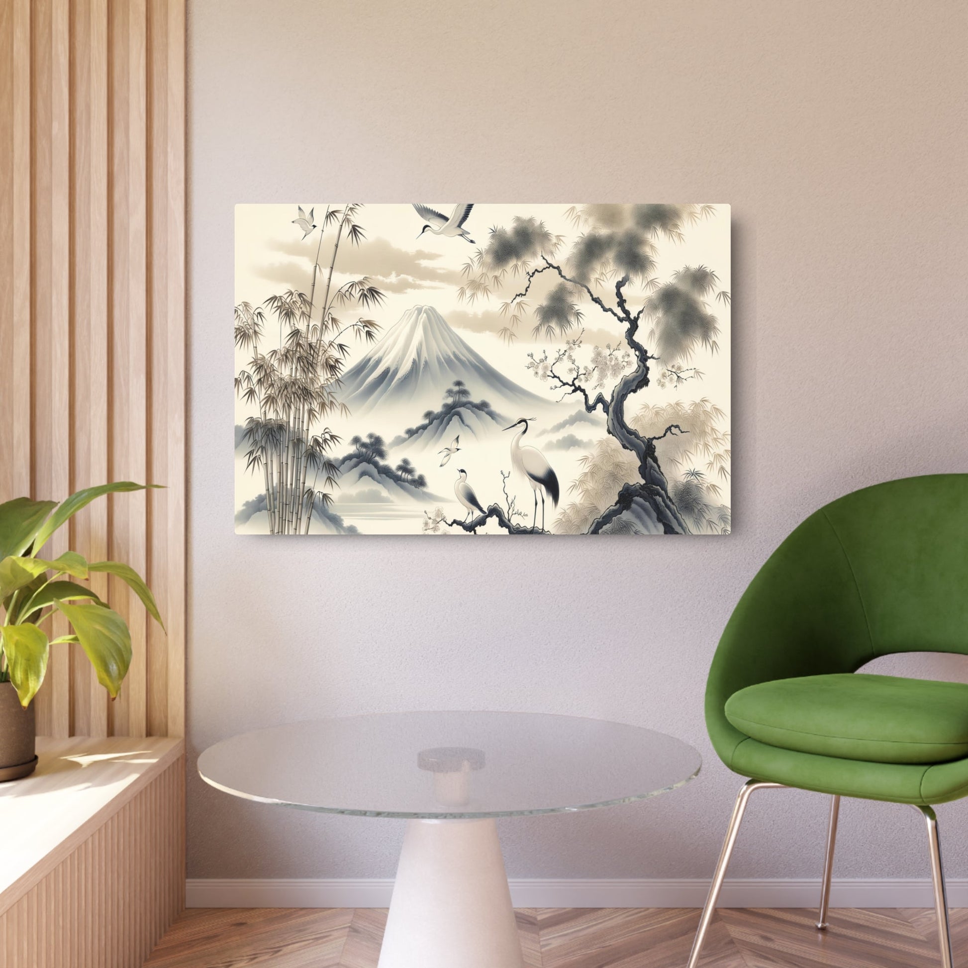 Metal Poster Art | "Traditional Chinese Silk Painting - Authentic Asian Art Styles Masterpiece in Silk Medium" - Metal Poster Art 36″ x 24″ (Horizontal) 0.12''