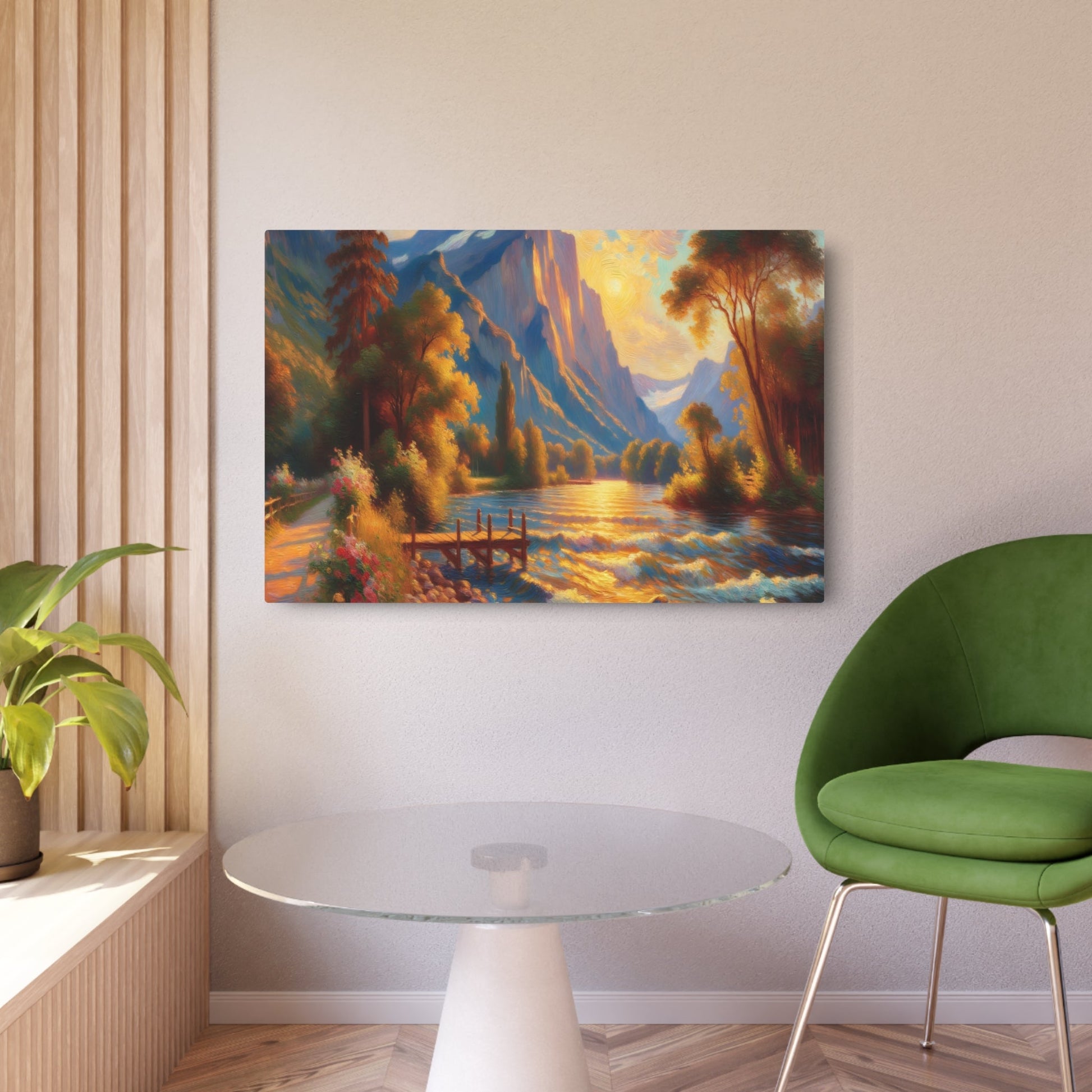 Metal Poster Art | "Impressionist Western Art: Vibrant Light Intensity and Visible Brush Strokes in Essence - focused Artwork" - Metal Poster Art 36″ x 24″ (Horizontal) 0.12''