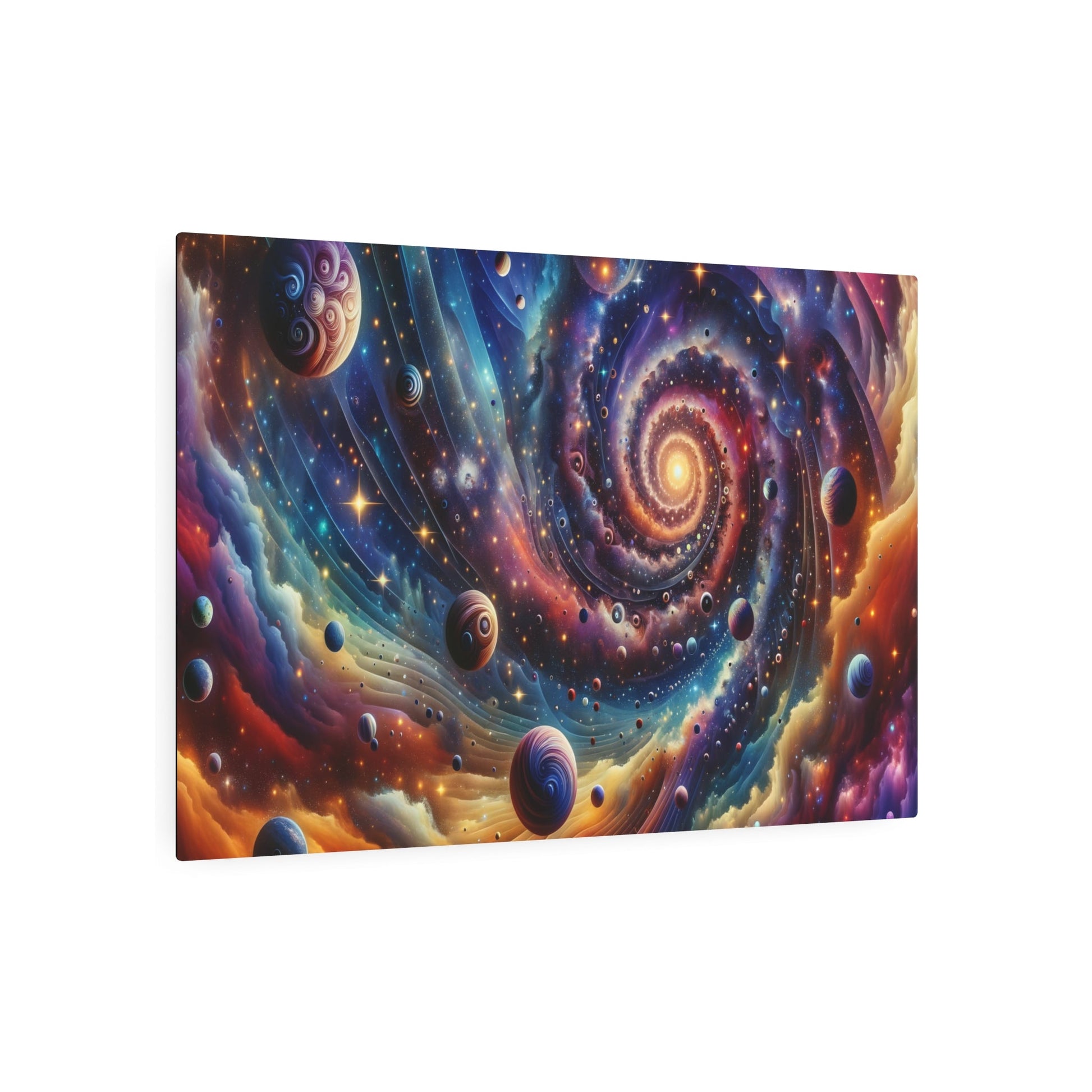 Metal Poster Art | "Modern & Contemporary Surrealism Art: Deep Celestial Dream - An Imaginative Blend of Stars, Galaxies, Planets, and Const - Metal Poster Art 36″ x 24″ (Horizontal) 0.12''